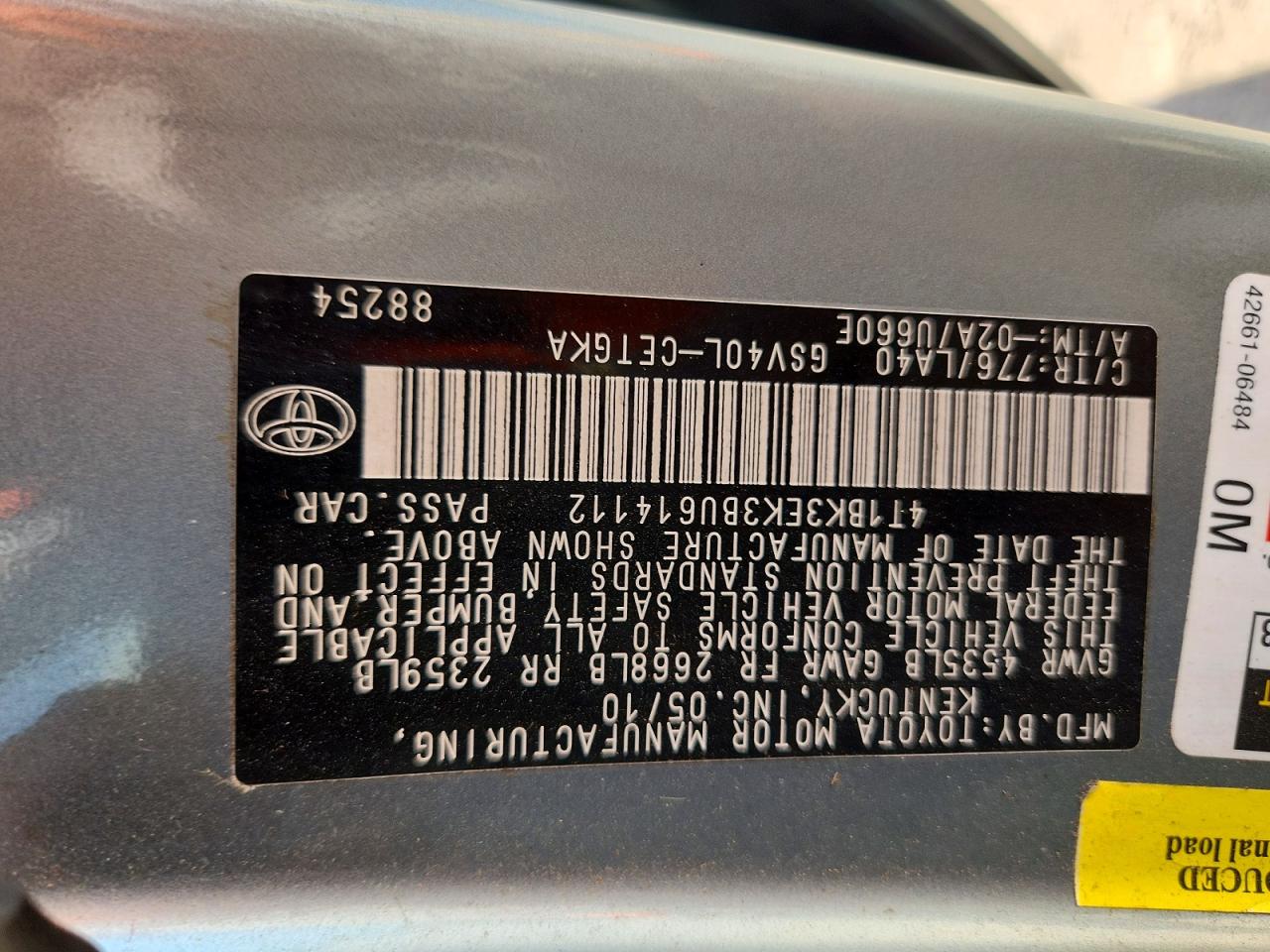 2011 Toyota Camry Xle V6 Teal vin: 4T1BK3EK3BU614112