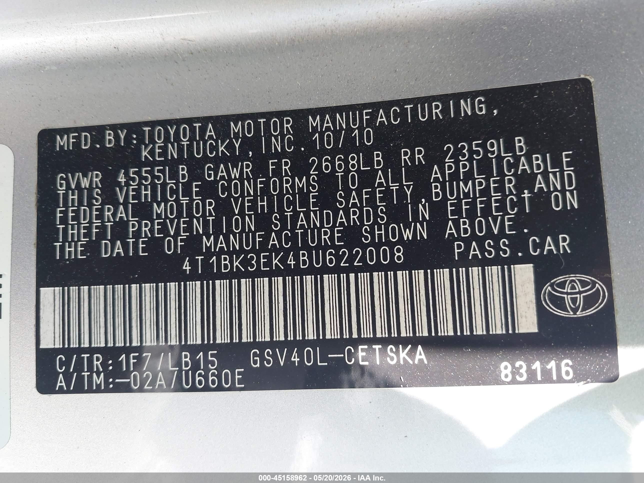 2011 Toyota Camry Se V6 Silver vin: 4T1BK3EK4BU622008
