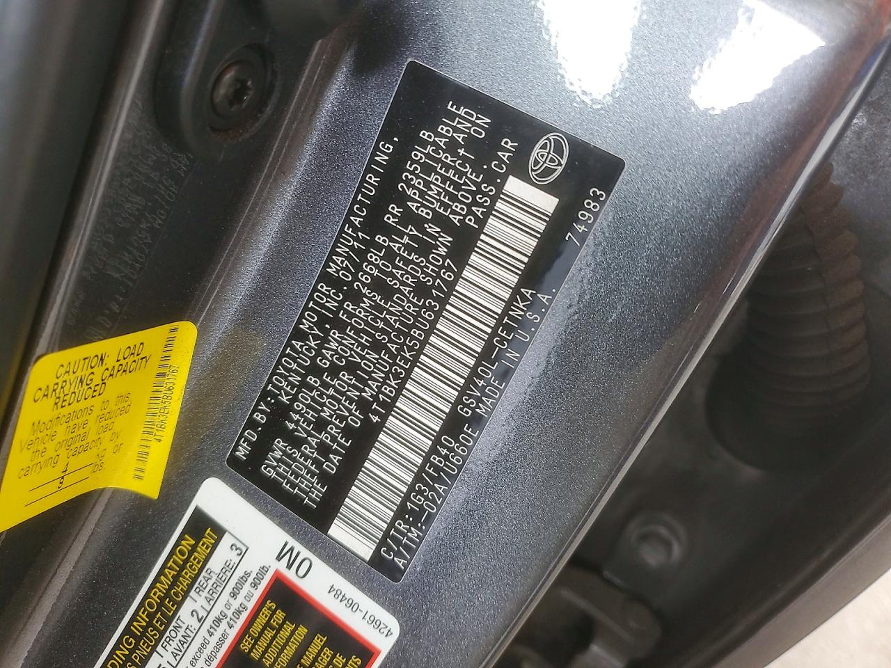 2011 Toyota Camry Le V6 Gray vin: 4T1BK3EK5BU631767