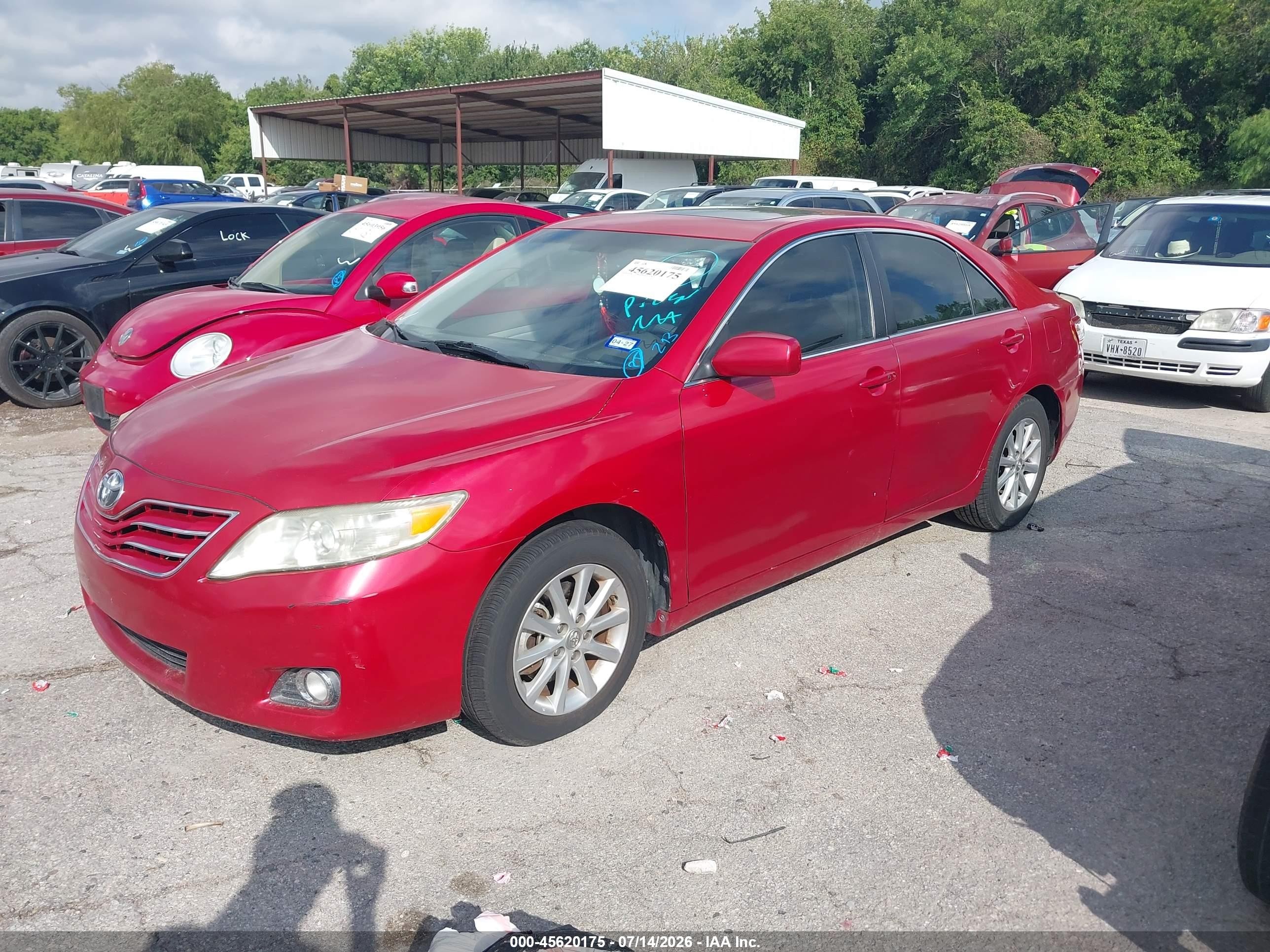 2011 Toyota Camry Xle V6 Red vin: 4T1BK3EK5BU632773