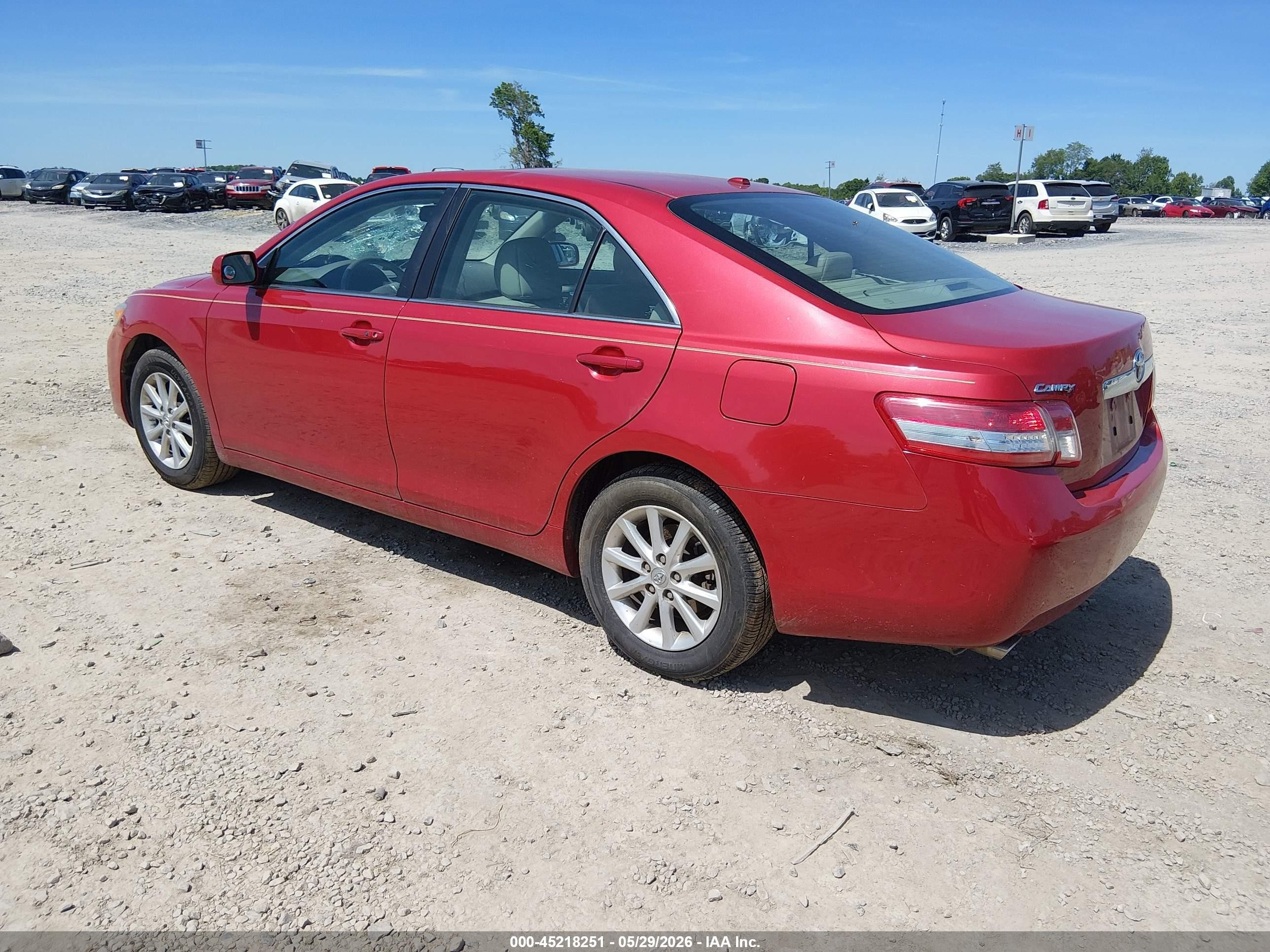 2011 Toyota Camry Xle V6 Red vin: 4T1BK3EK6BU618929