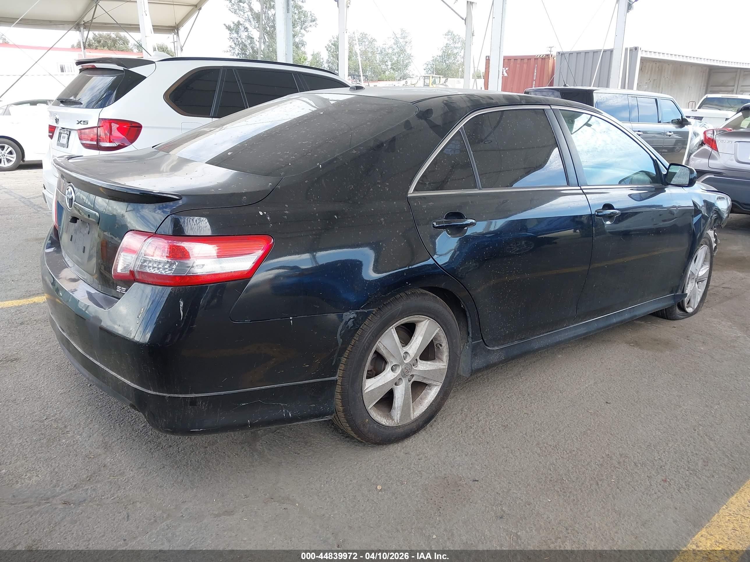 2011 Toyota Camry Se V6 Black vin: 4T1BK3EK6BU623886