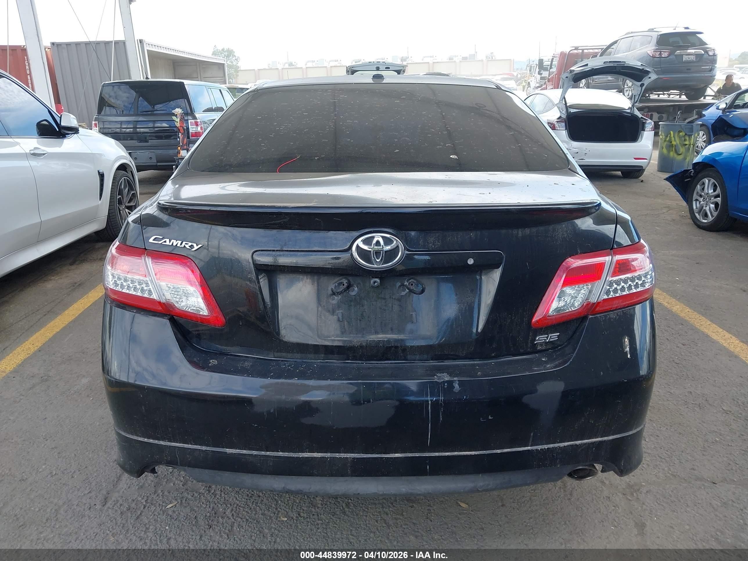 2011 Toyota Camry Se V6 Black vin: 4T1BK3EK6BU623886