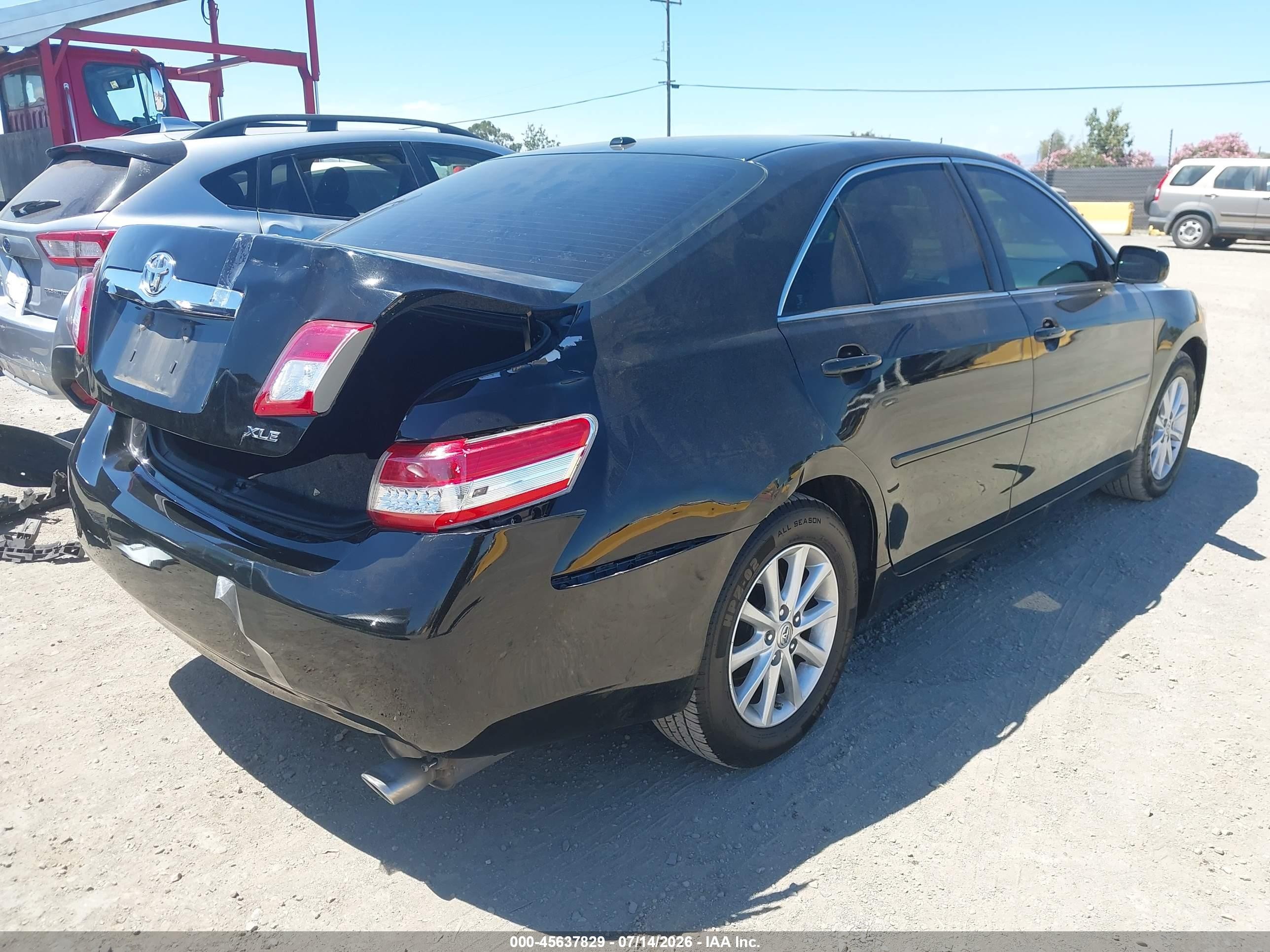 2010 Toyota Camry Xle V6 Black vin: 4T1BK3EK7AU110628