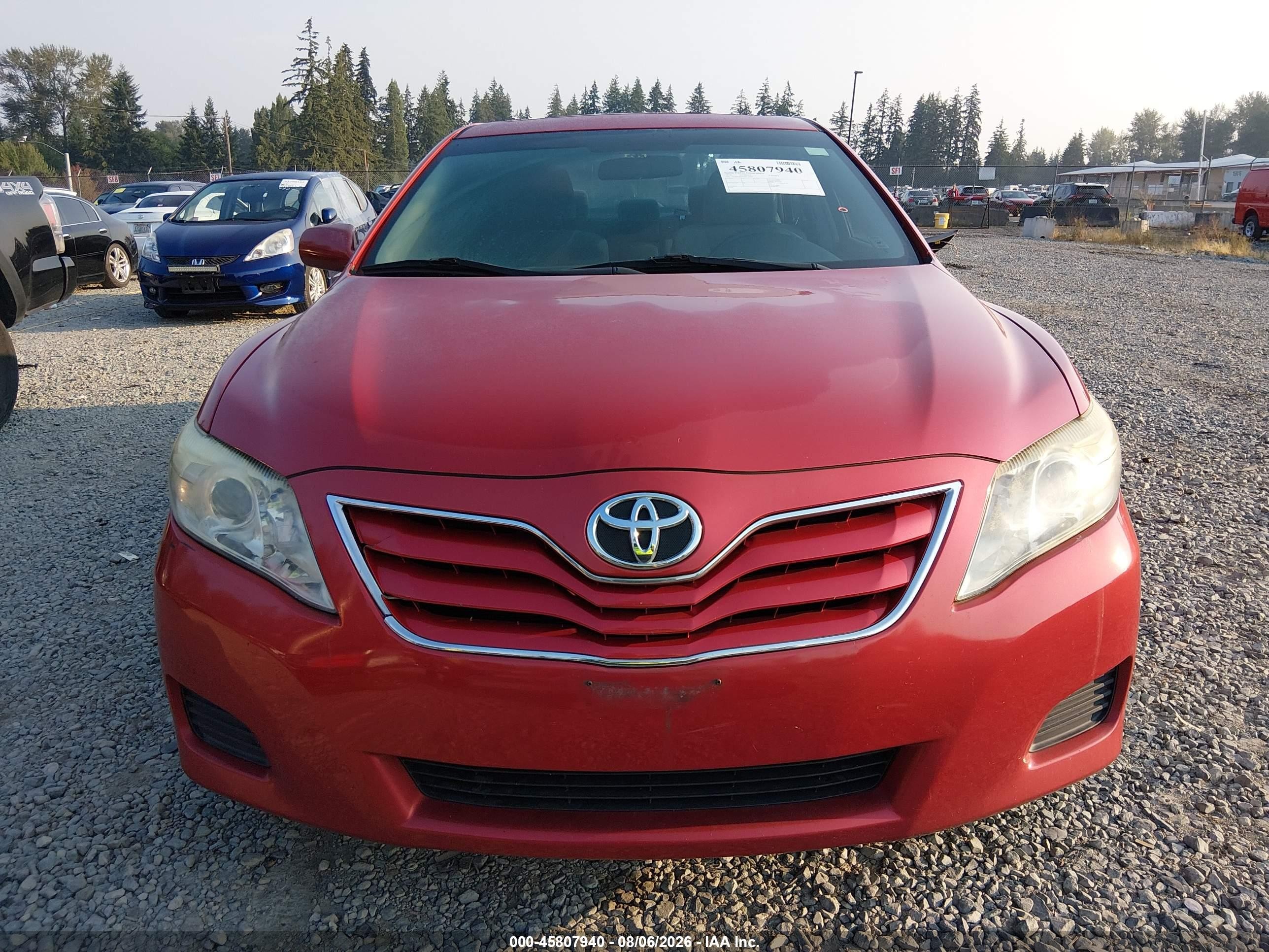 2010 Toyota Camry Le V6 Red vin: 4T1BK3EK8AU110945