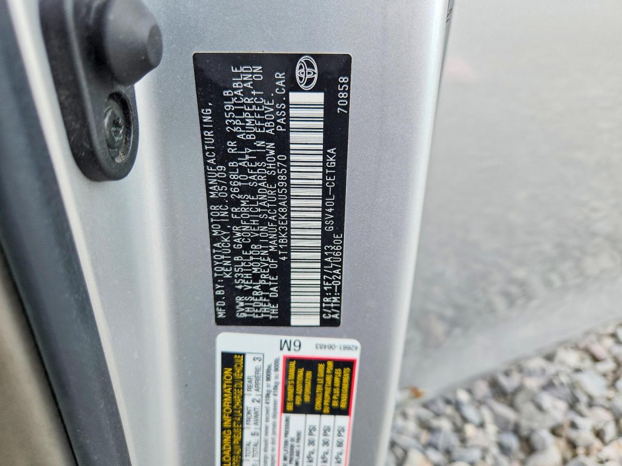 2010 Toyota Camry Xle V6 Silver vin: 4T1BK3EK8AU598570