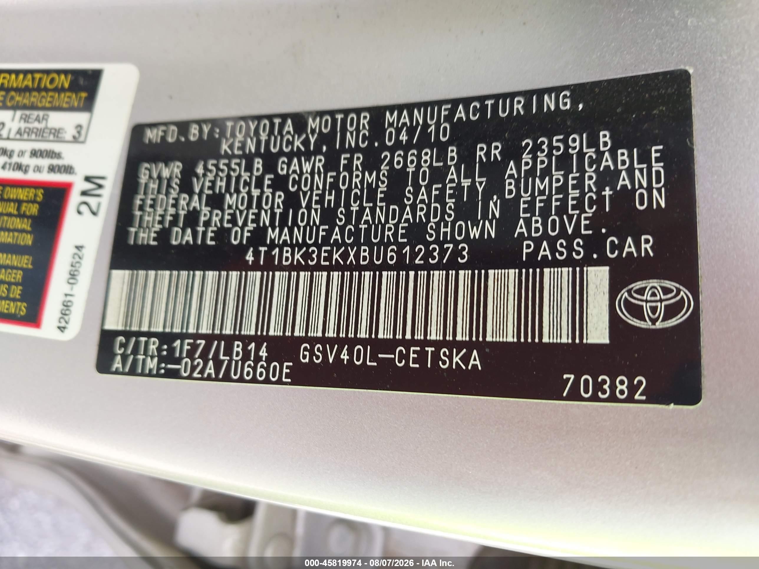 2011 Toyota Camry Se V6 Silver vin: 4T1BK3EKXBU612373