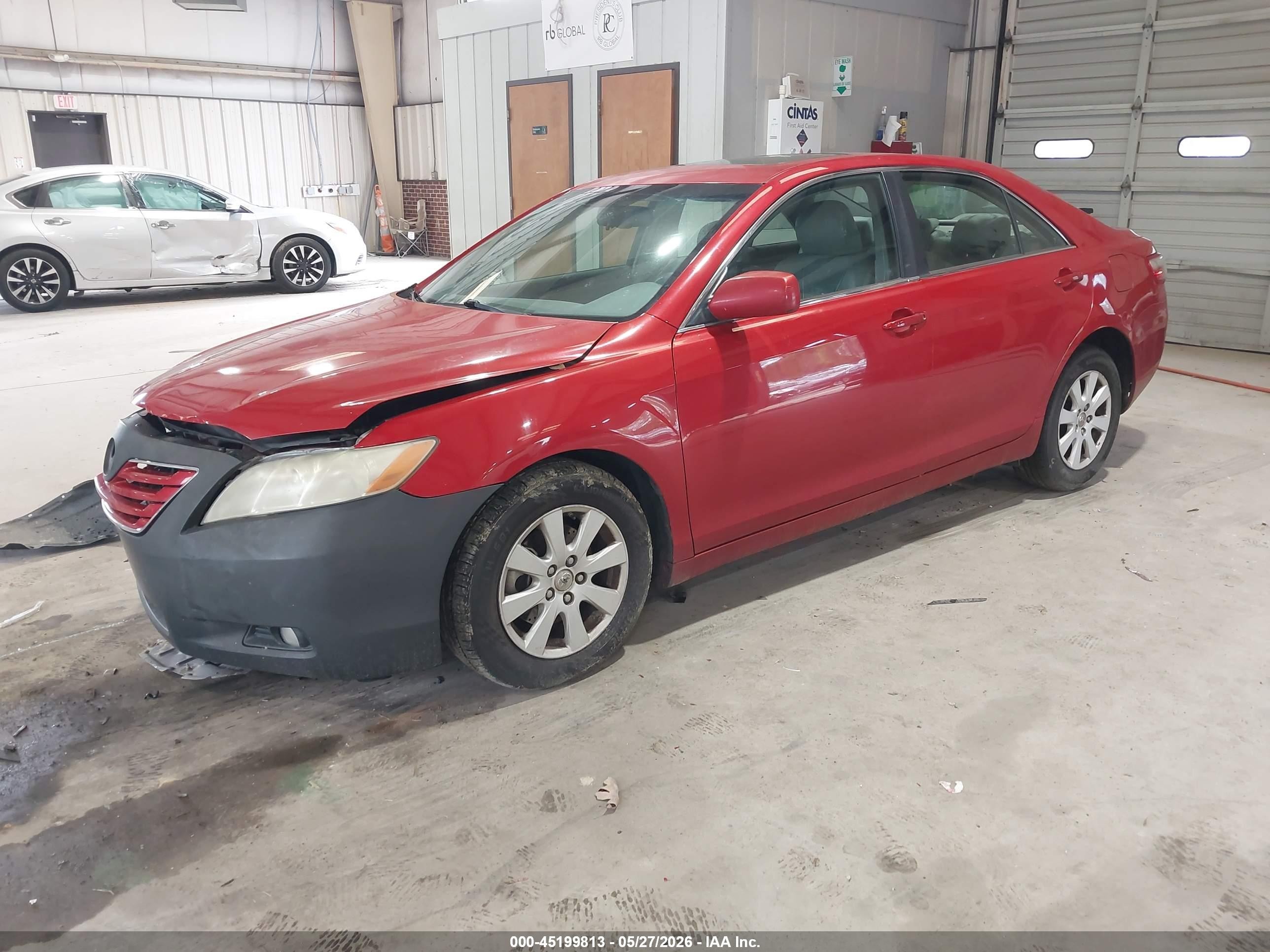 2007 Toyota Camry Xle V6 Red vin: 4T1BK46K07U003787