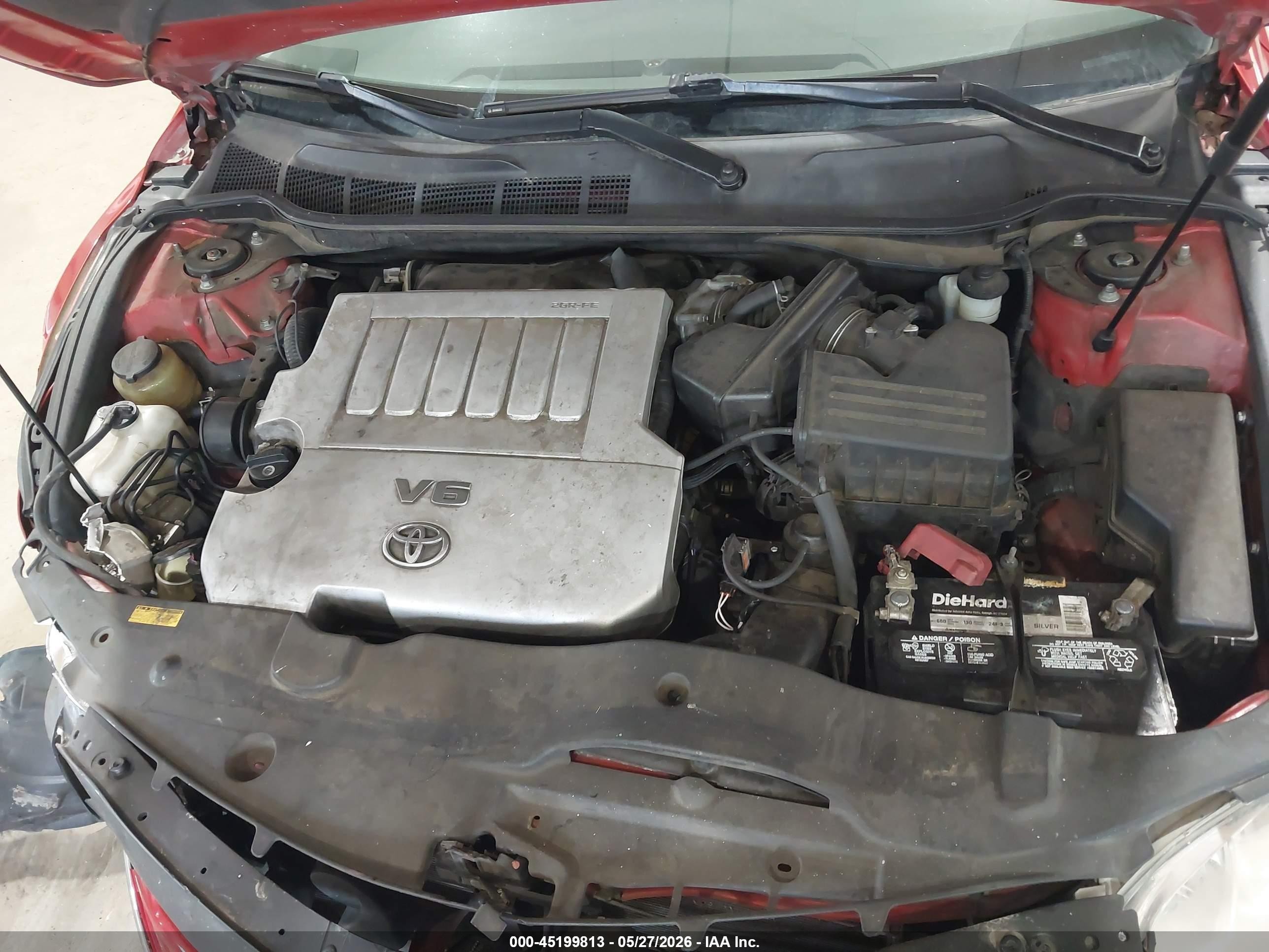 2007 Toyota Camry Xle V6 Red vin: 4T1BK46K07U003787