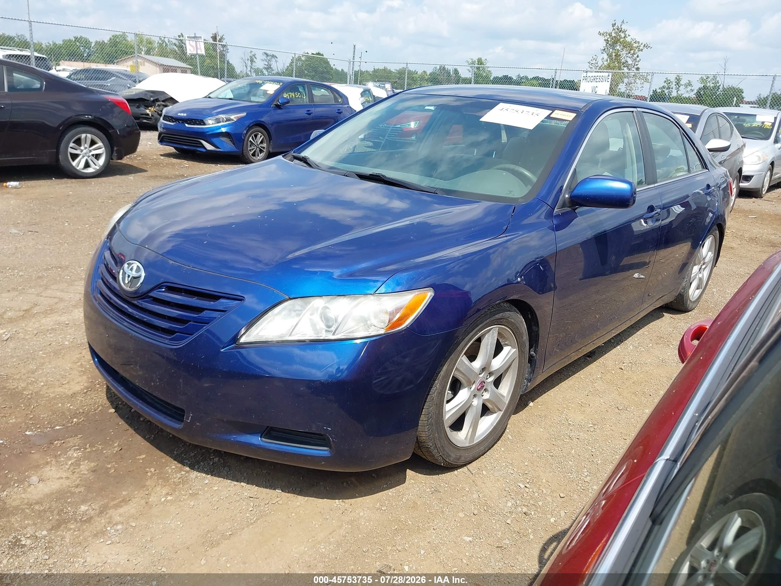 2007 Toyota Camry Le V6 Blue vin: 4T1BK46K07U040872