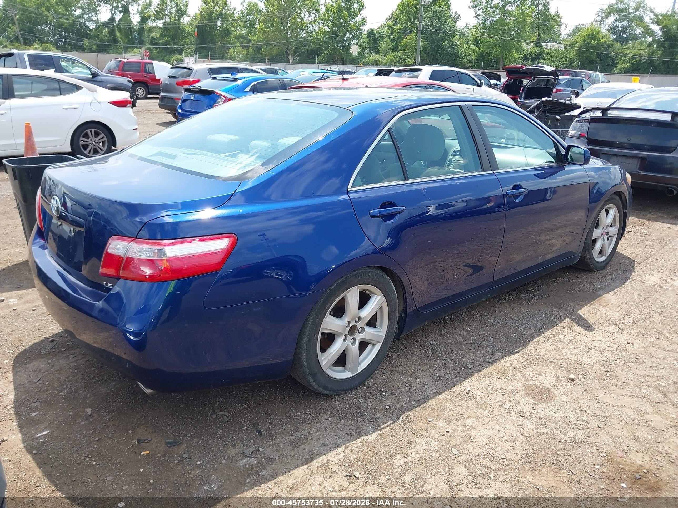 2007 Toyota Camry Le V6 Blue vin: 4T1BK46K07U040872