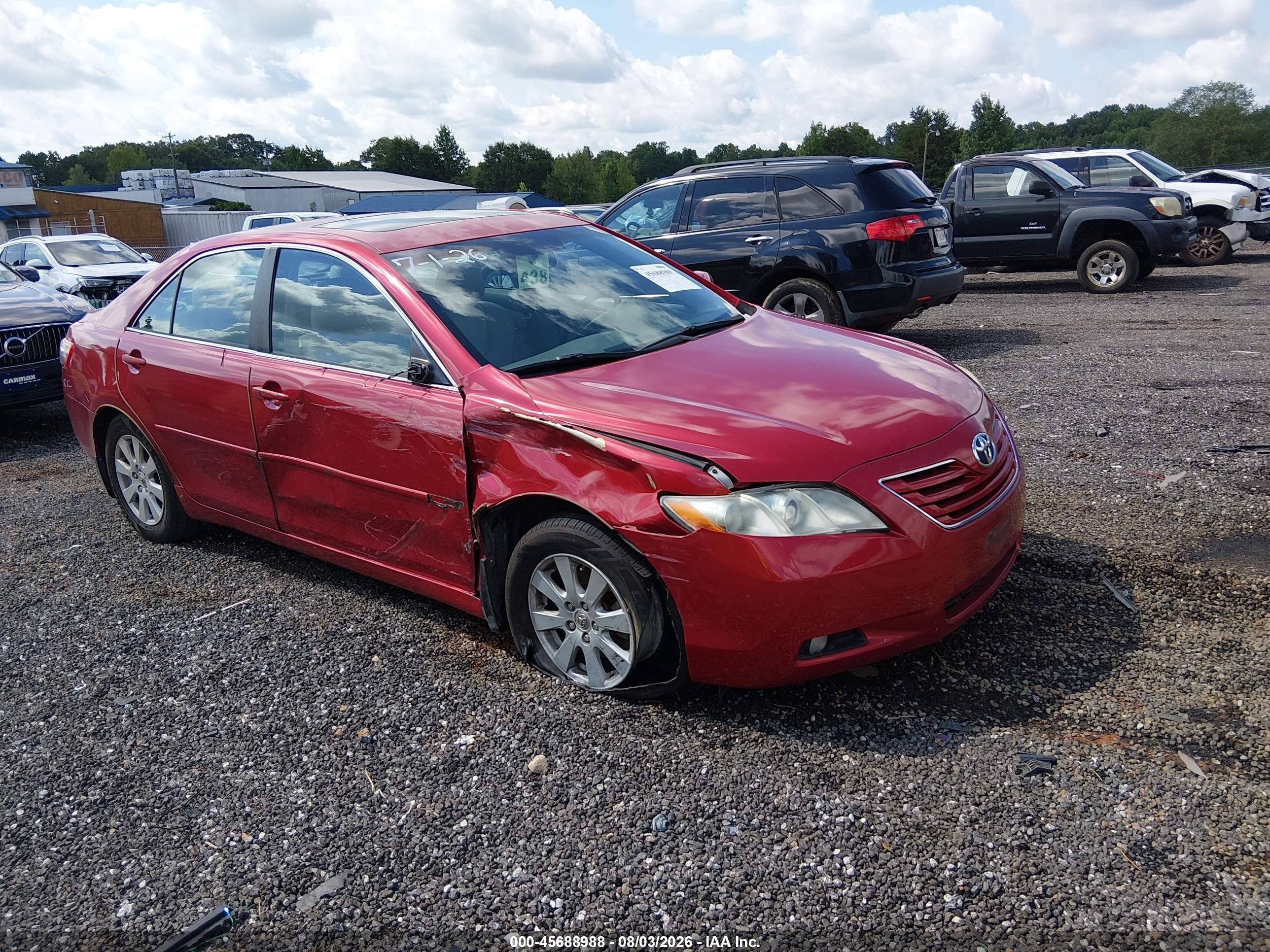2007 Toyota Camry Xle V6 Red vin: 4T1BK46K07U048762