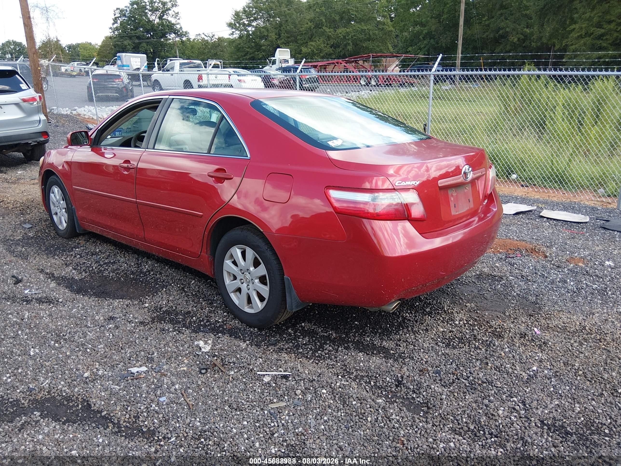 2007 Toyota Camry Xle V6 Red vin: 4T1BK46K07U048762
