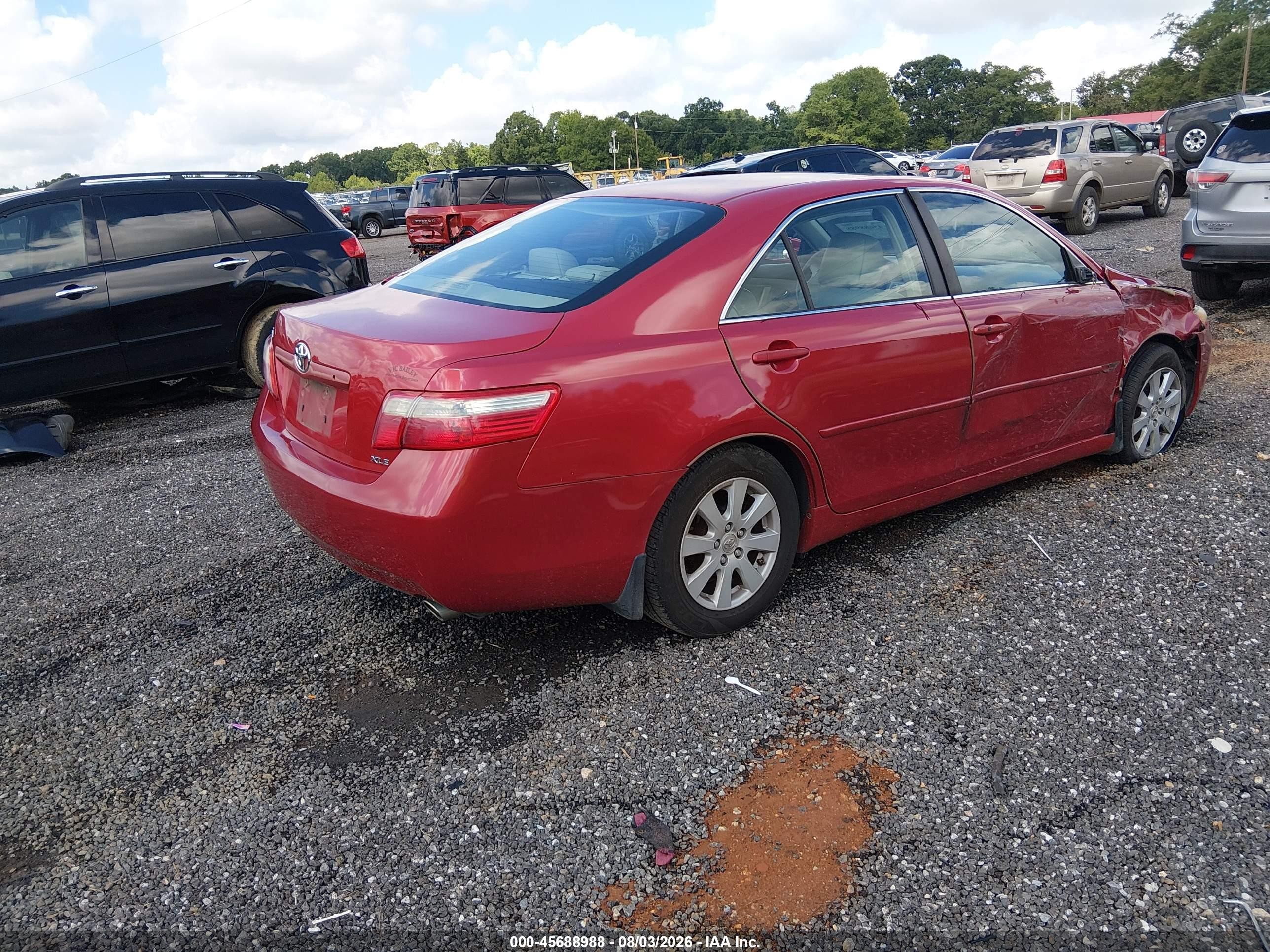 2007 Toyota Camry Xle V6 Red vin: 4T1BK46K07U048762