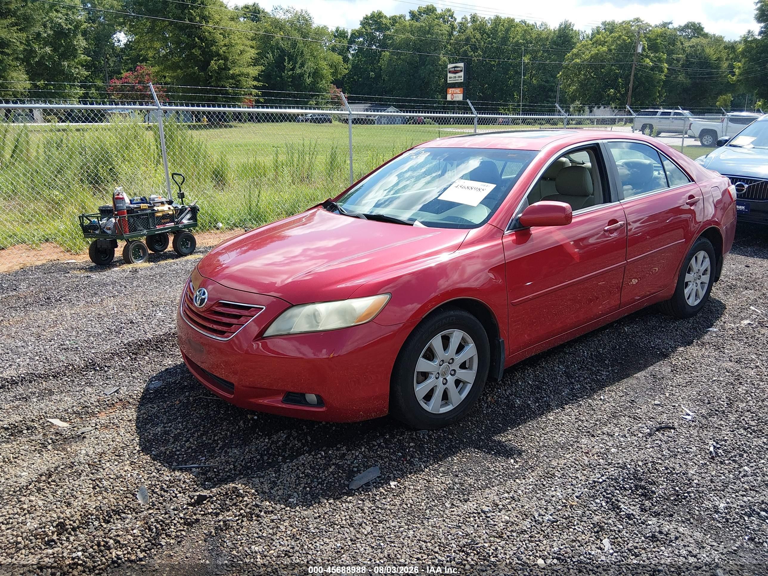 2007 Toyota Camry Xle V6 Red vin: 4T1BK46K07U048762