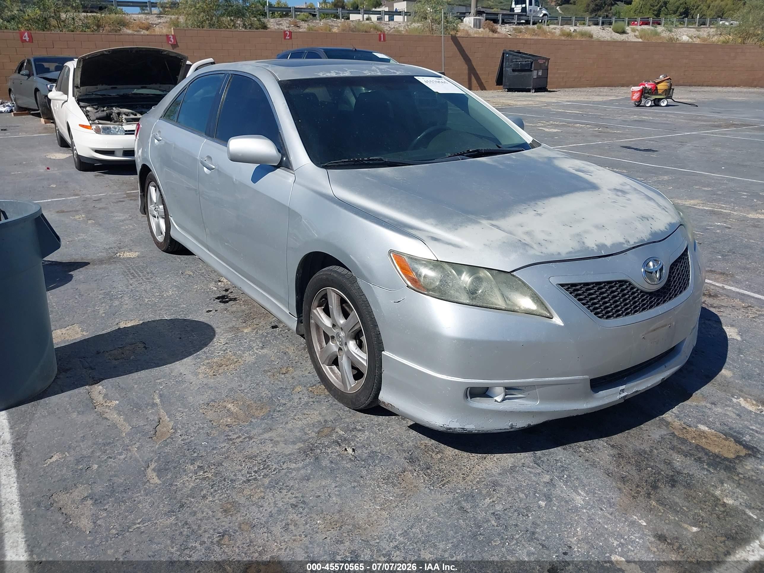 2007 Toyota Camry Se V6 Silver vin: 4T1BK46K07U533046