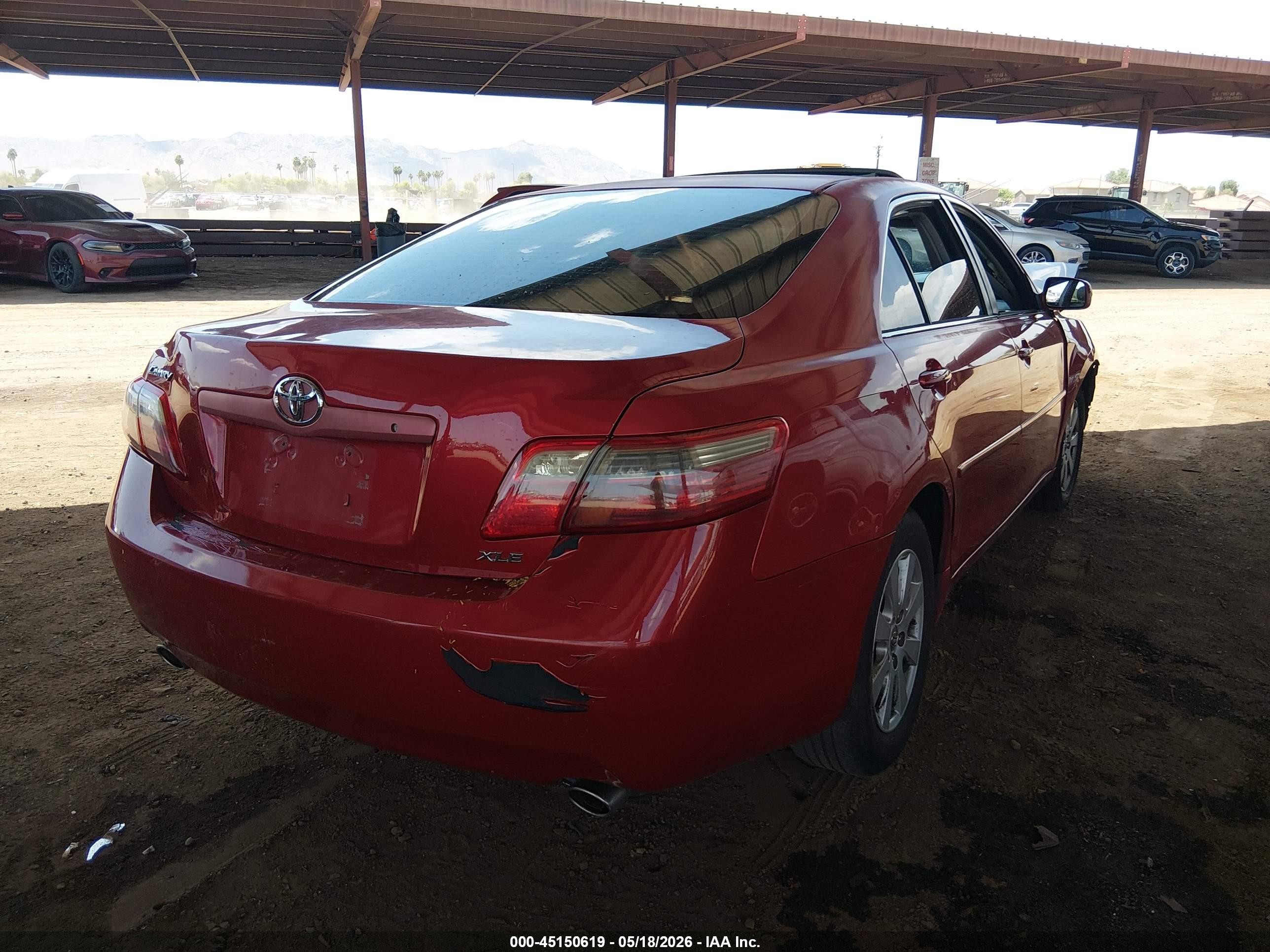 2007 Toyota Camry Xle V6 Red vin: 4T1BK46K17U016371