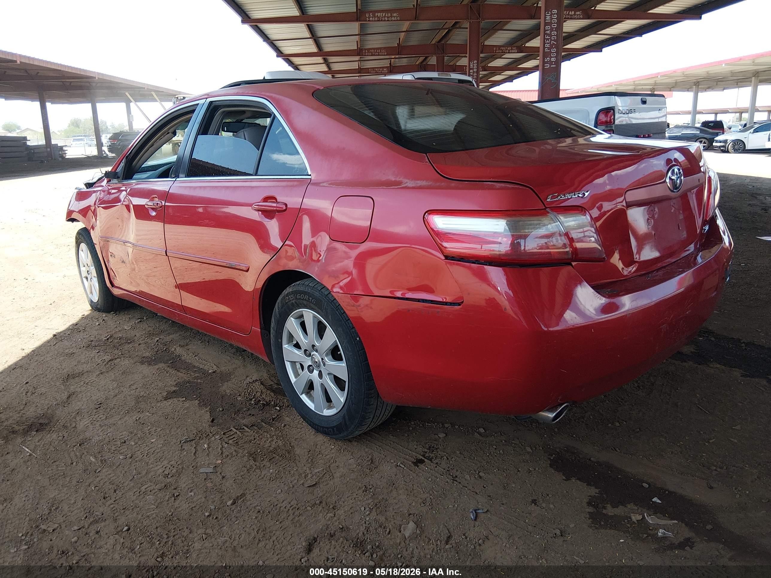 2007 Toyota Camry Xle V6 Red vin: 4T1BK46K17U016371