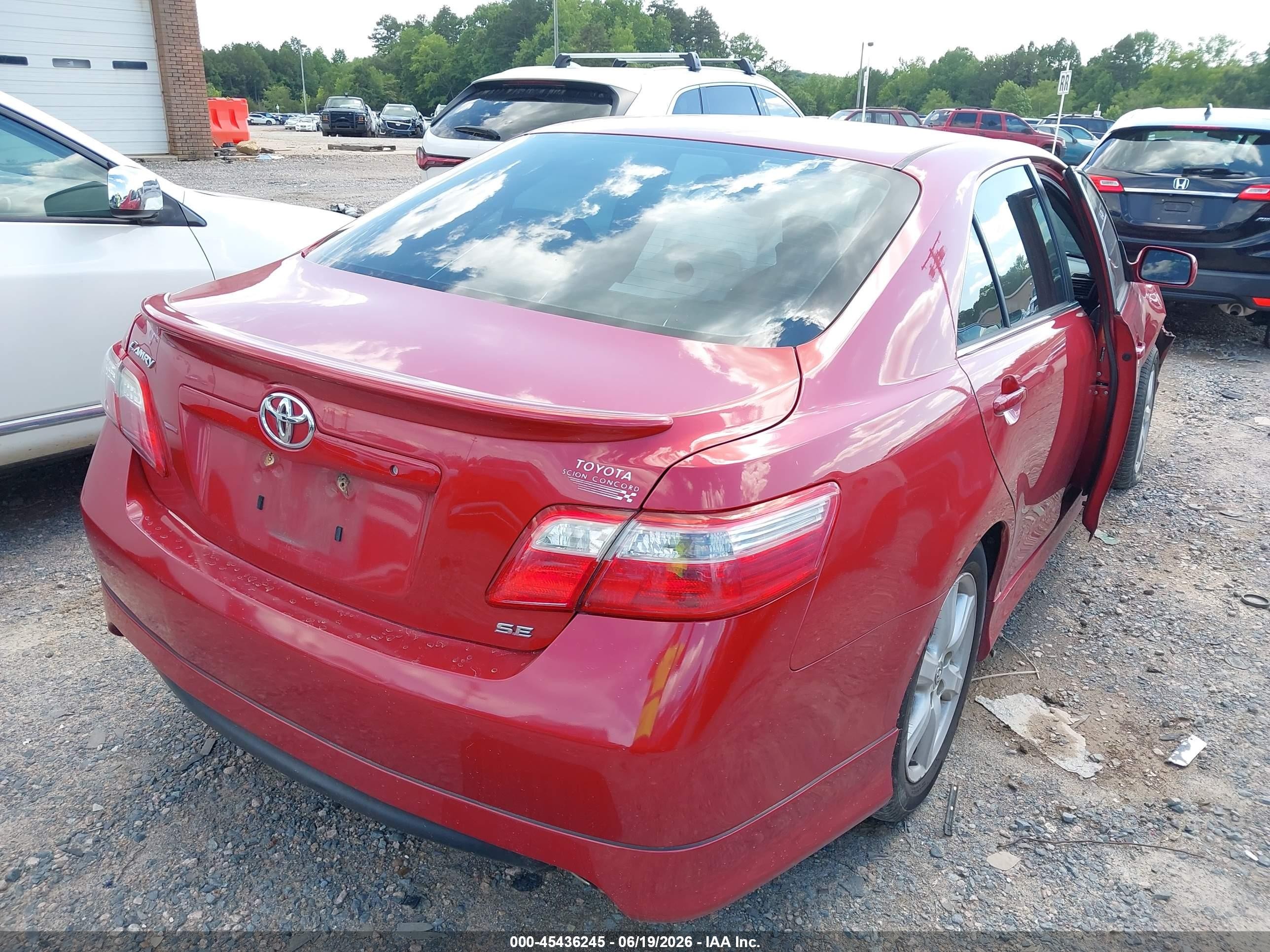 2009 Toyota Camry Se V6 Red vin: 4T1BK46K19U097973