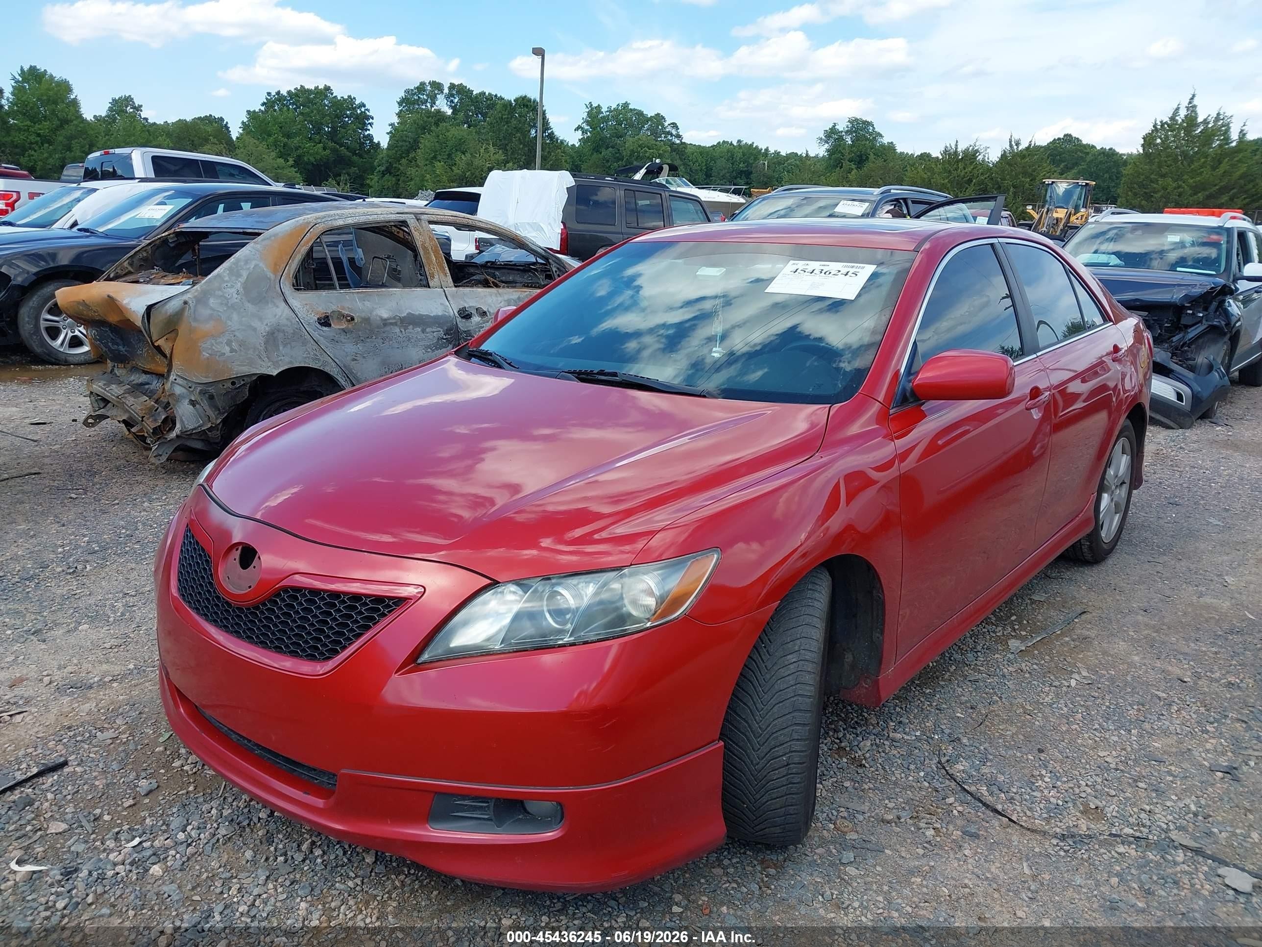 2009 Toyota Camry Se V6 Red vin: 4T1BK46K19U097973