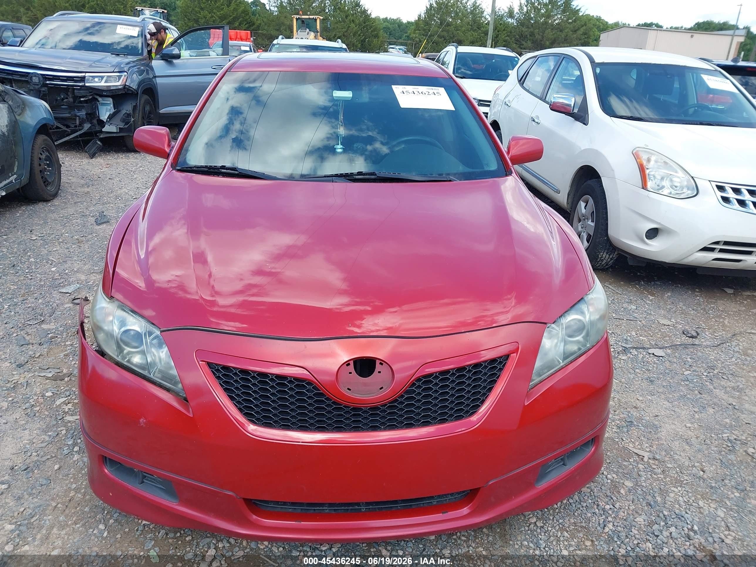 2009 Toyota Camry Se V6 Red vin: 4T1BK46K19U097973