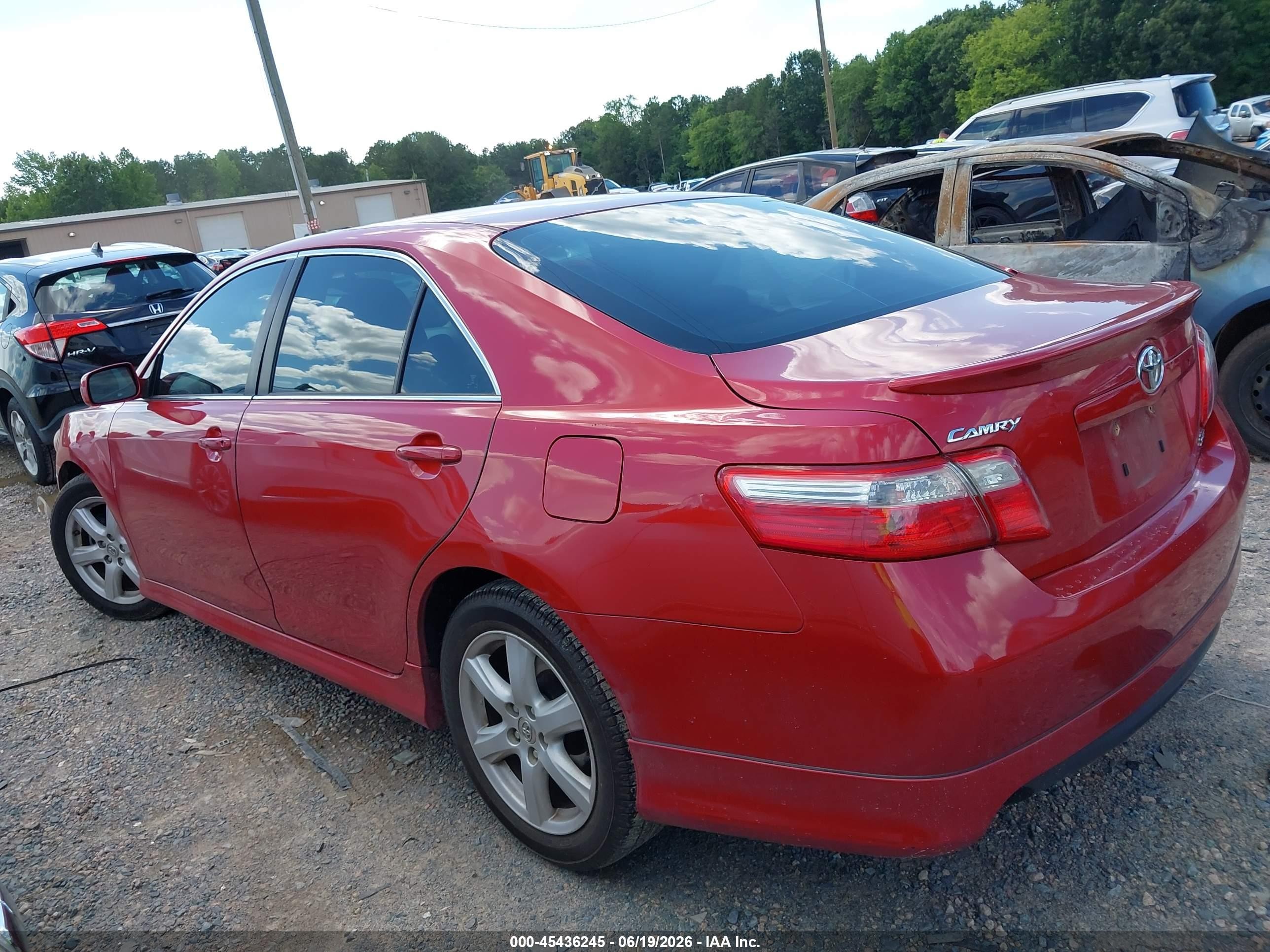 2009 Toyota Camry Se V6 Red vin: 4T1BK46K19U097973