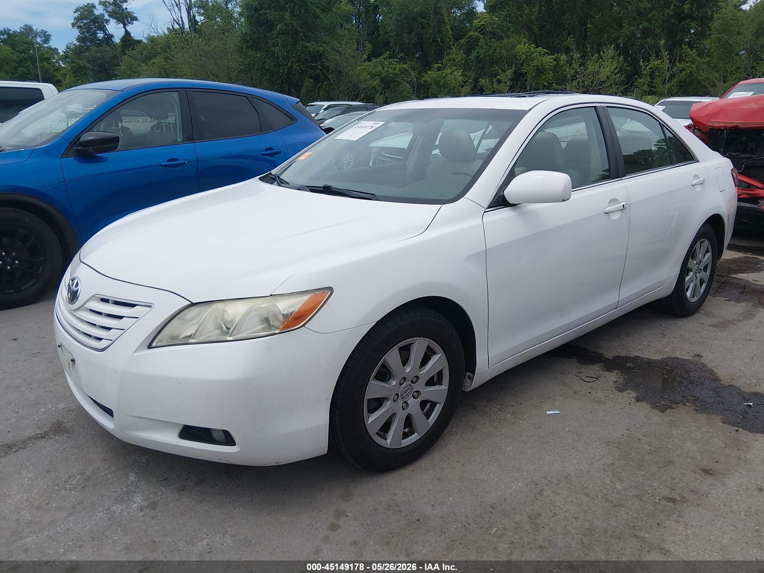 2009 Toyota Camry Xle V6 White vin: 4T1BK46K19U577169