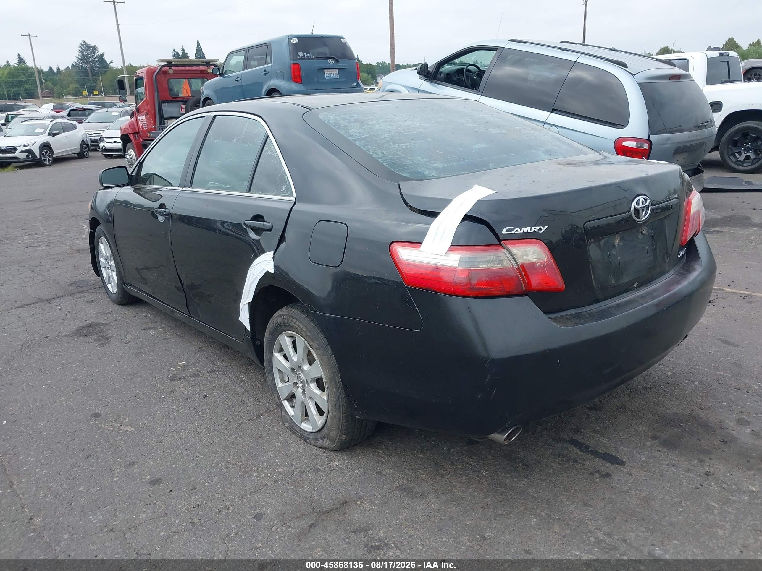 2008 Toyota Camry Xle Black vin: 4T1BK46K28U061000