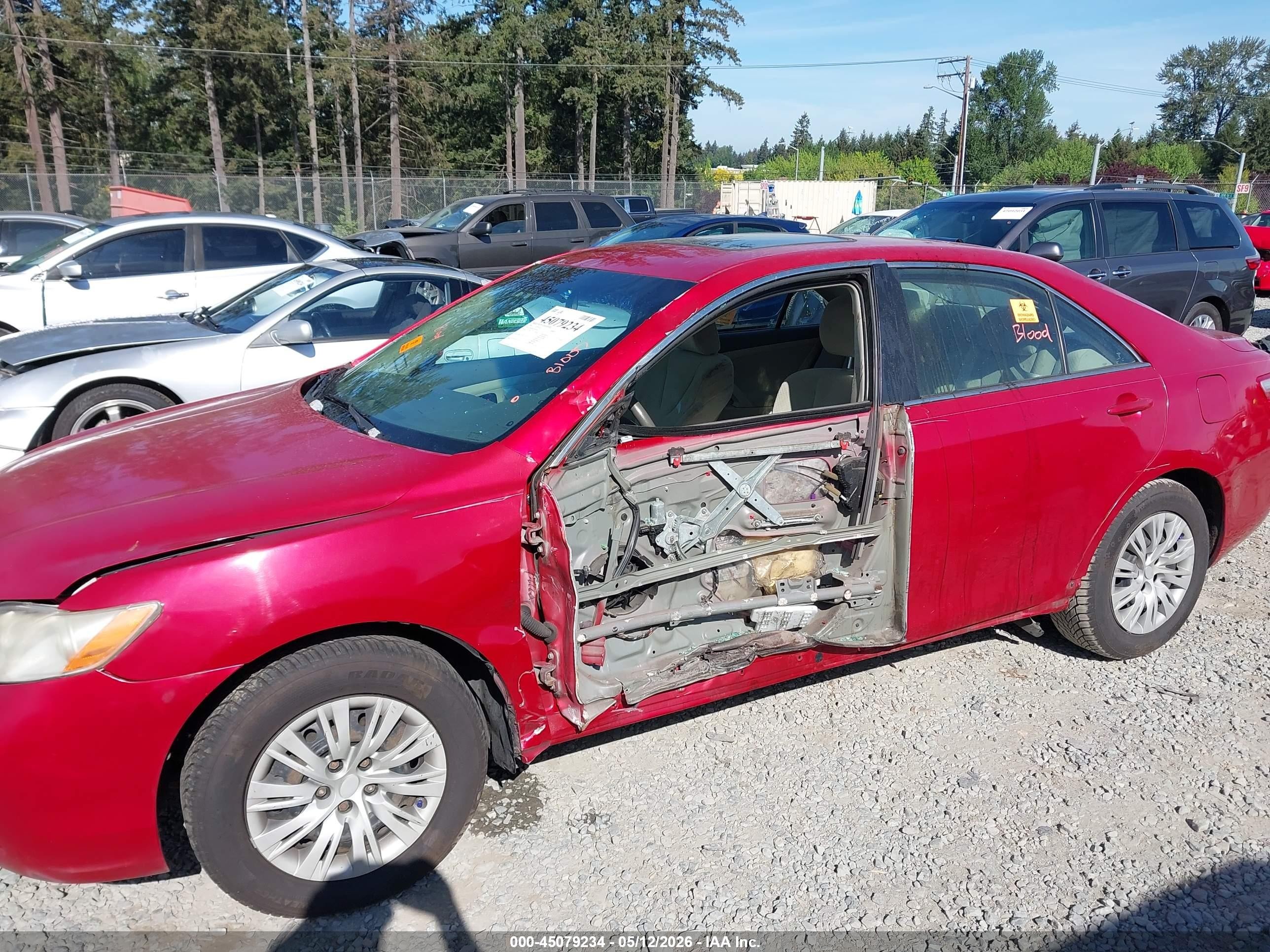 2008 Toyota Camry Le V6 Red vin: 4T1BK46K28U061465