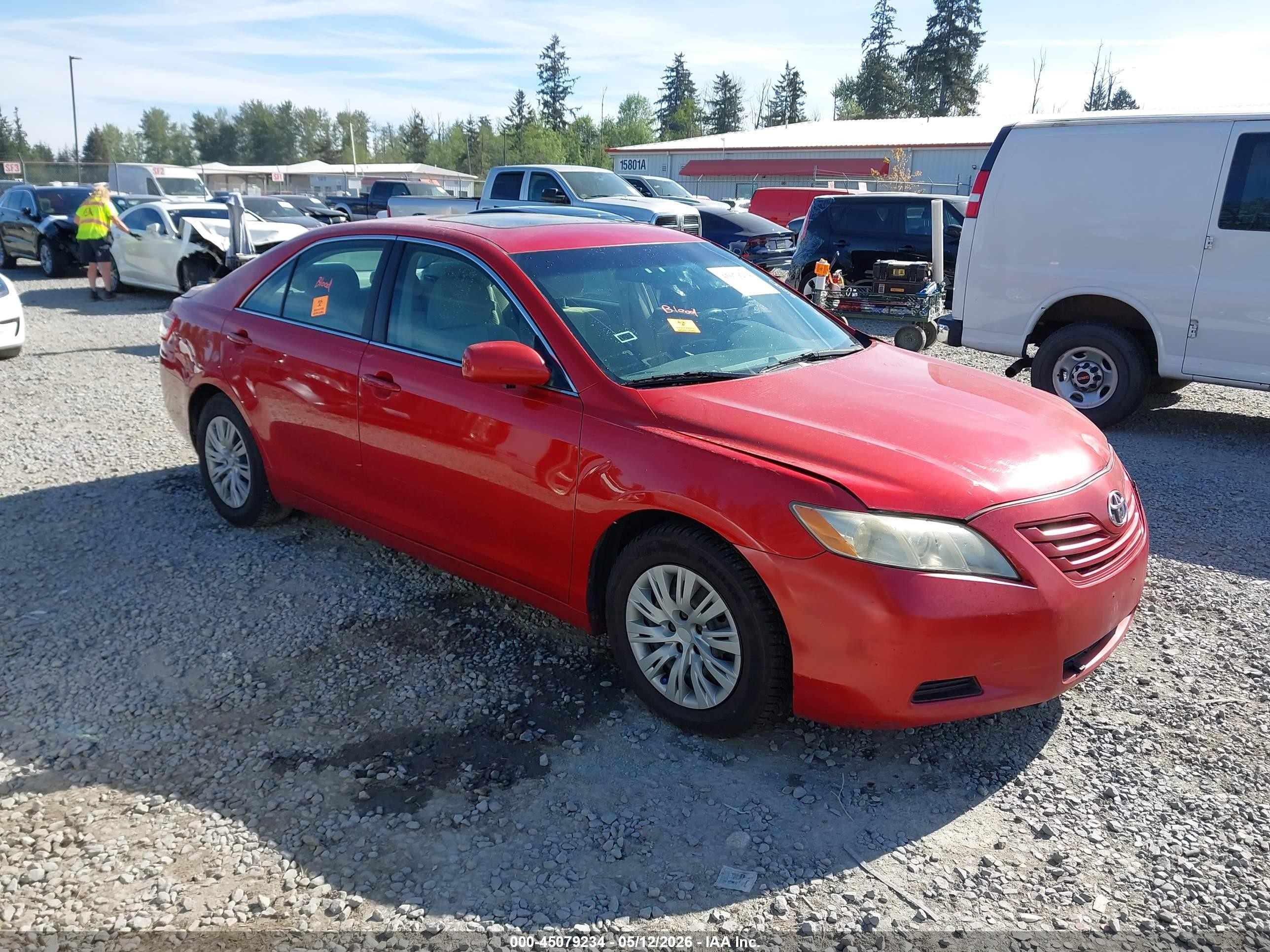 2008 Toyota Camry Le V6 Red vin: 4T1BK46K28U061465