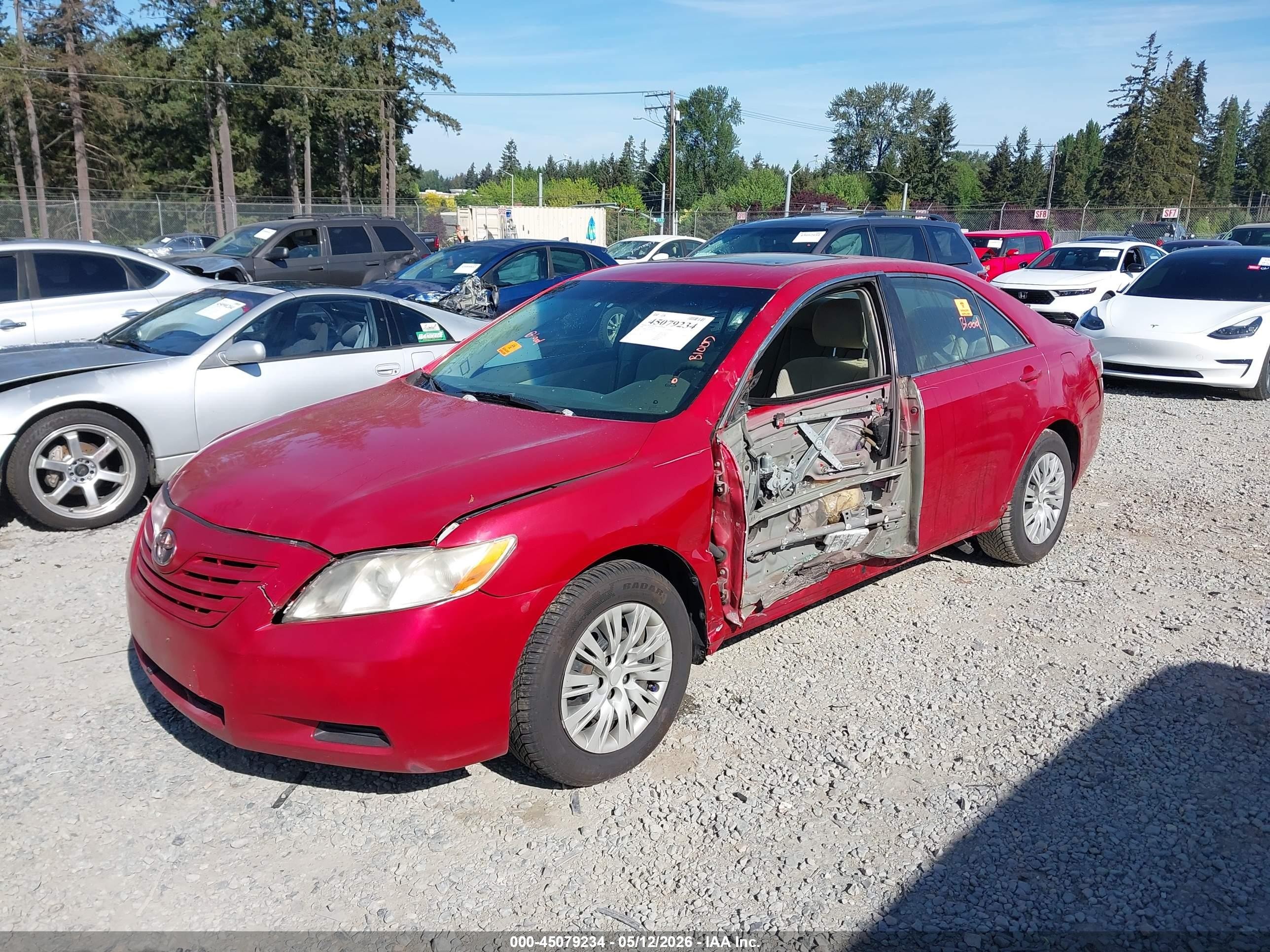 2008 Toyota Camry Le V6 Red vin: 4T1BK46K28U061465