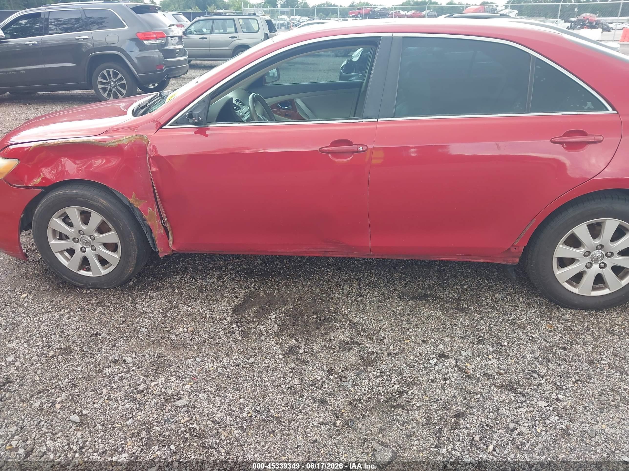 2009 Toyota Camry Xle V6 Red vin: 4T1BK46K29U076338