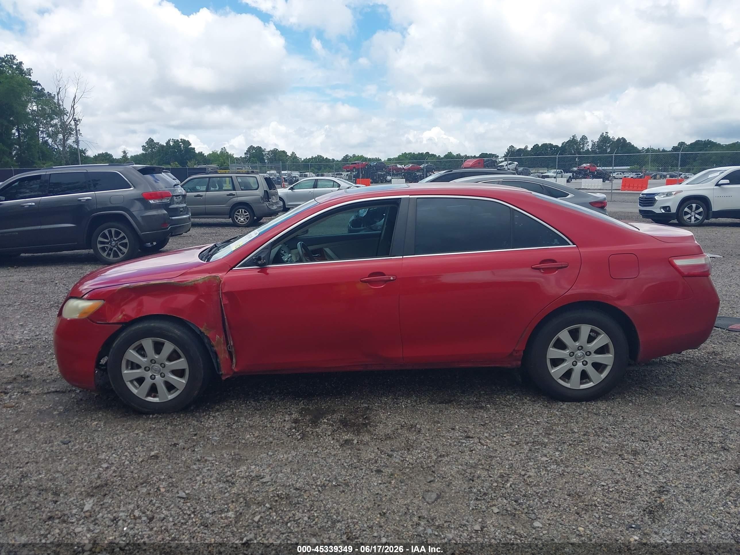 2009 Toyota Camry Xle V6 Red vin: 4T1BK46K29U076338
