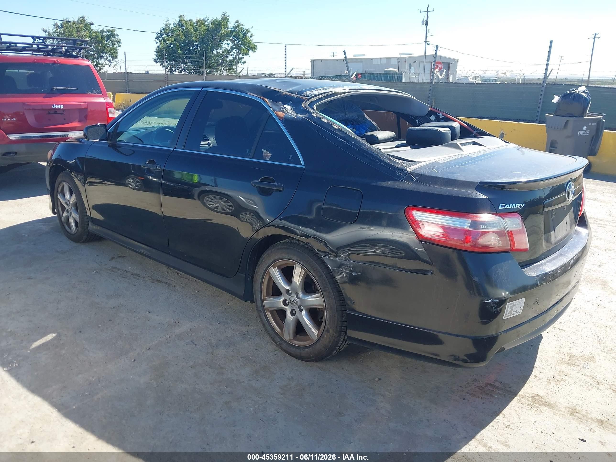 2007 Toyota Camry Se V6 Black vin: 4T1BK46K37U552920