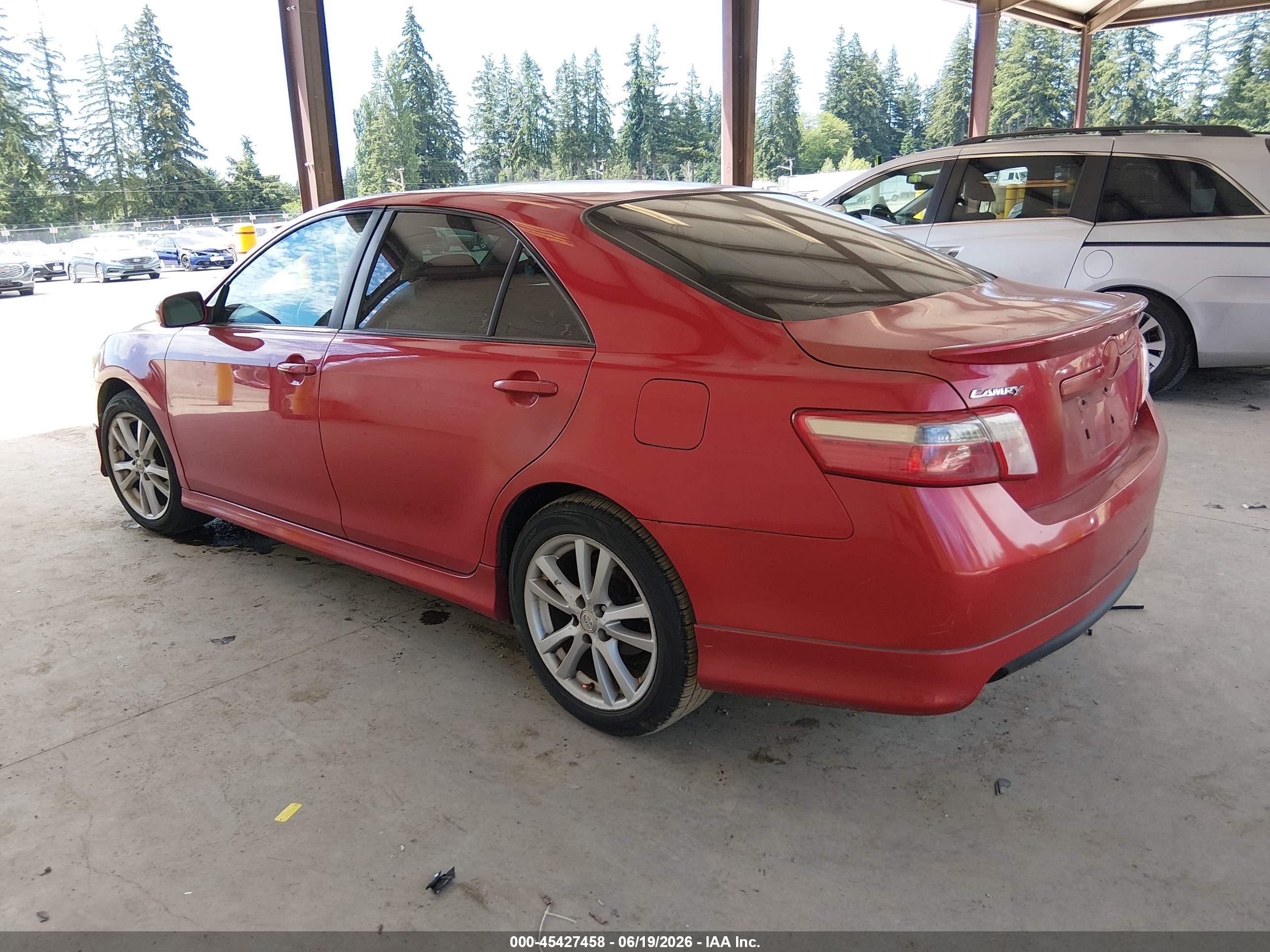 2007 Toyota Camry Se V6 Red vin: 4T1BK46K47U030488