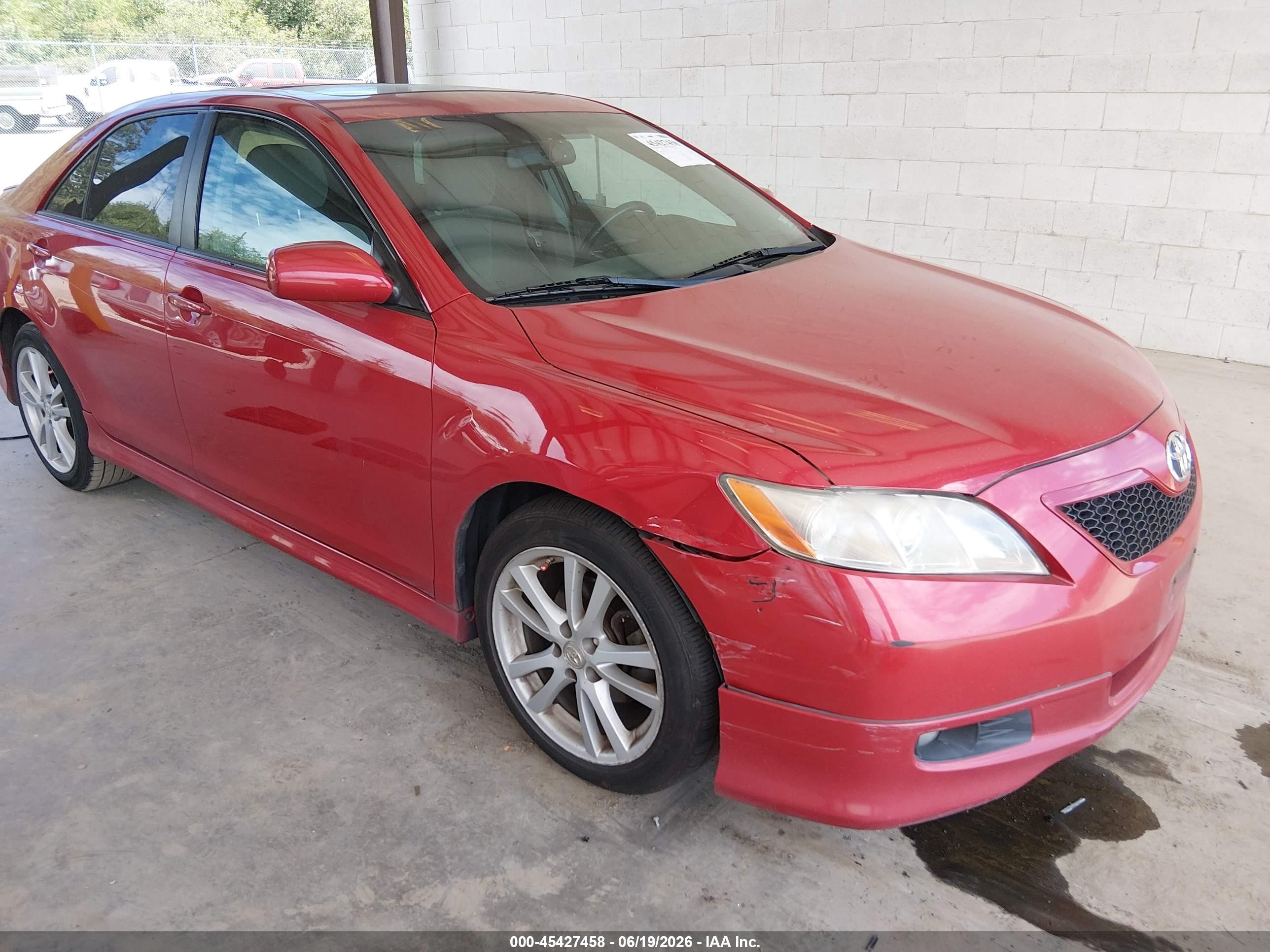 2007 Toyota Camry Se V6 Red vin: 4T1BK46K47U030488