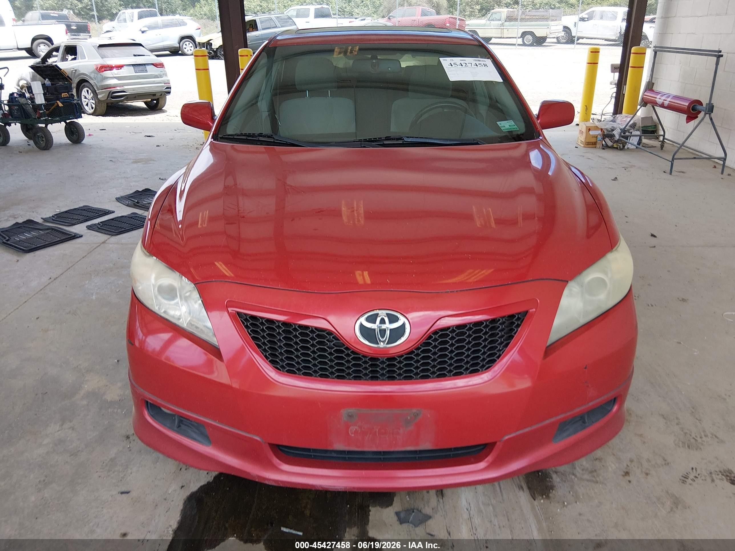 2007 Toyota Camry Se V6 Red vin: 4T1BK46K47U030488