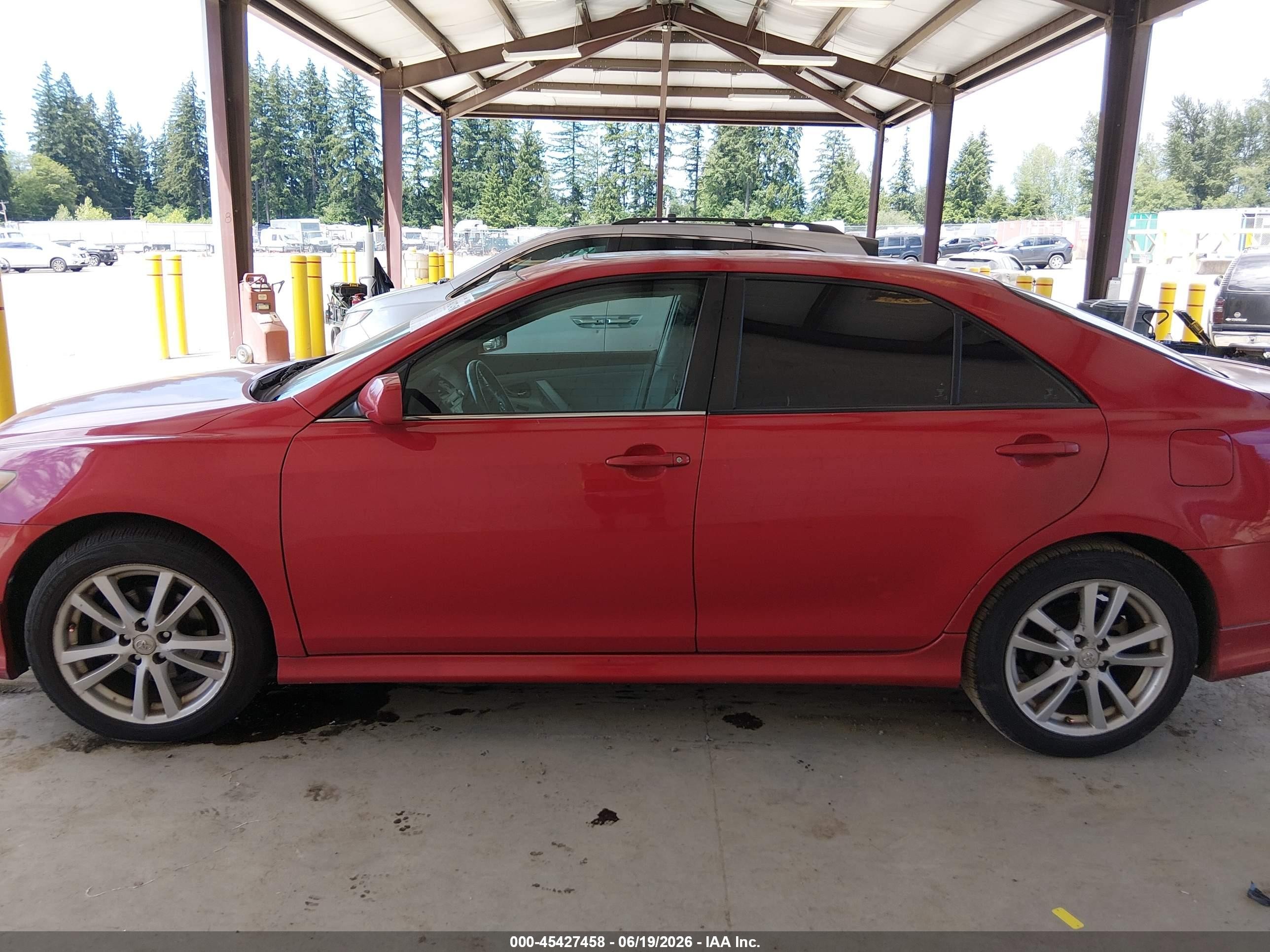 2007 Toyota Camry Se V6 Red vin: 4T1BK46K47U030488