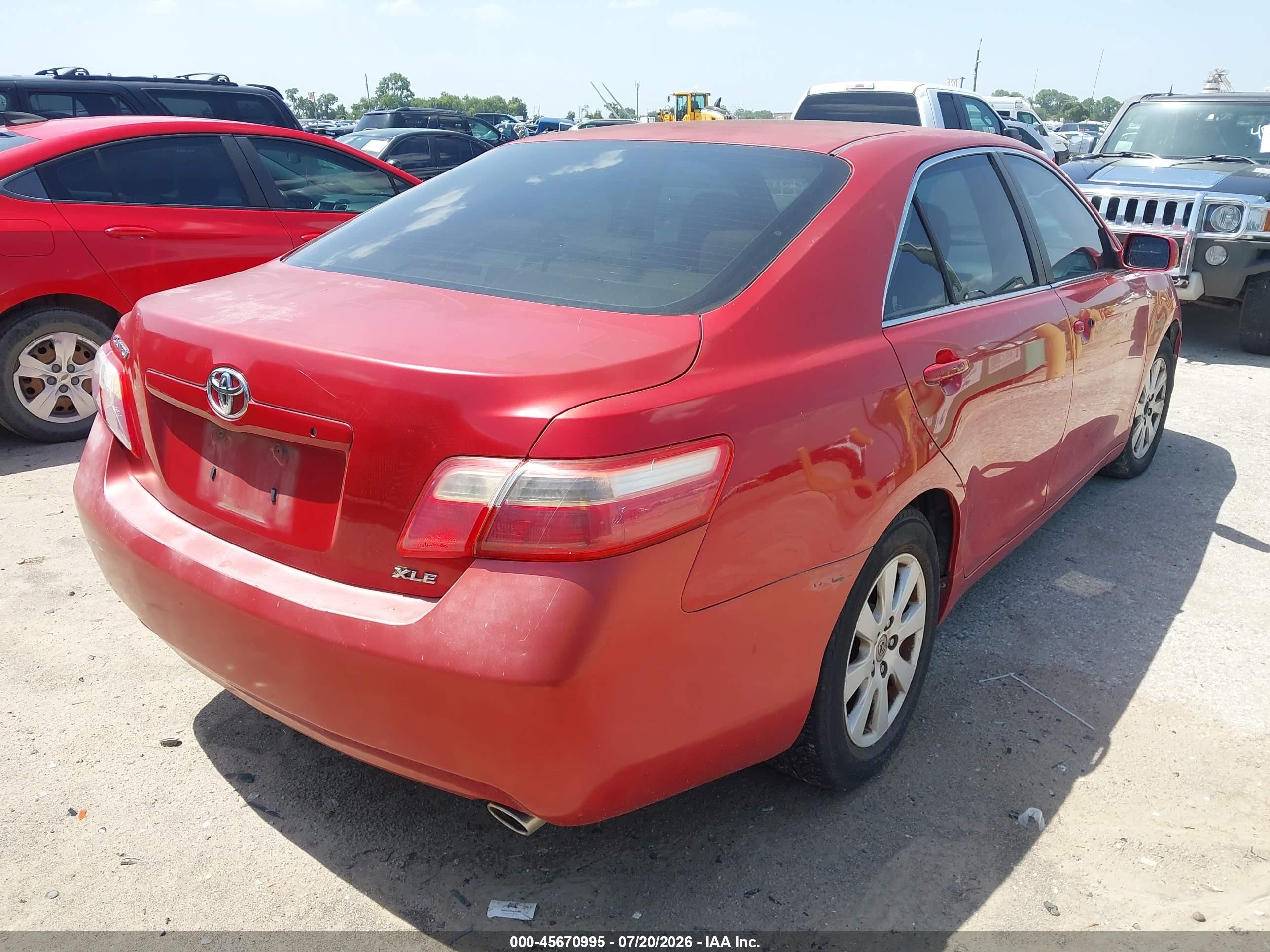 2007 Toyota Camry Xle V6 Red vin: 4T1BK46K47U050093