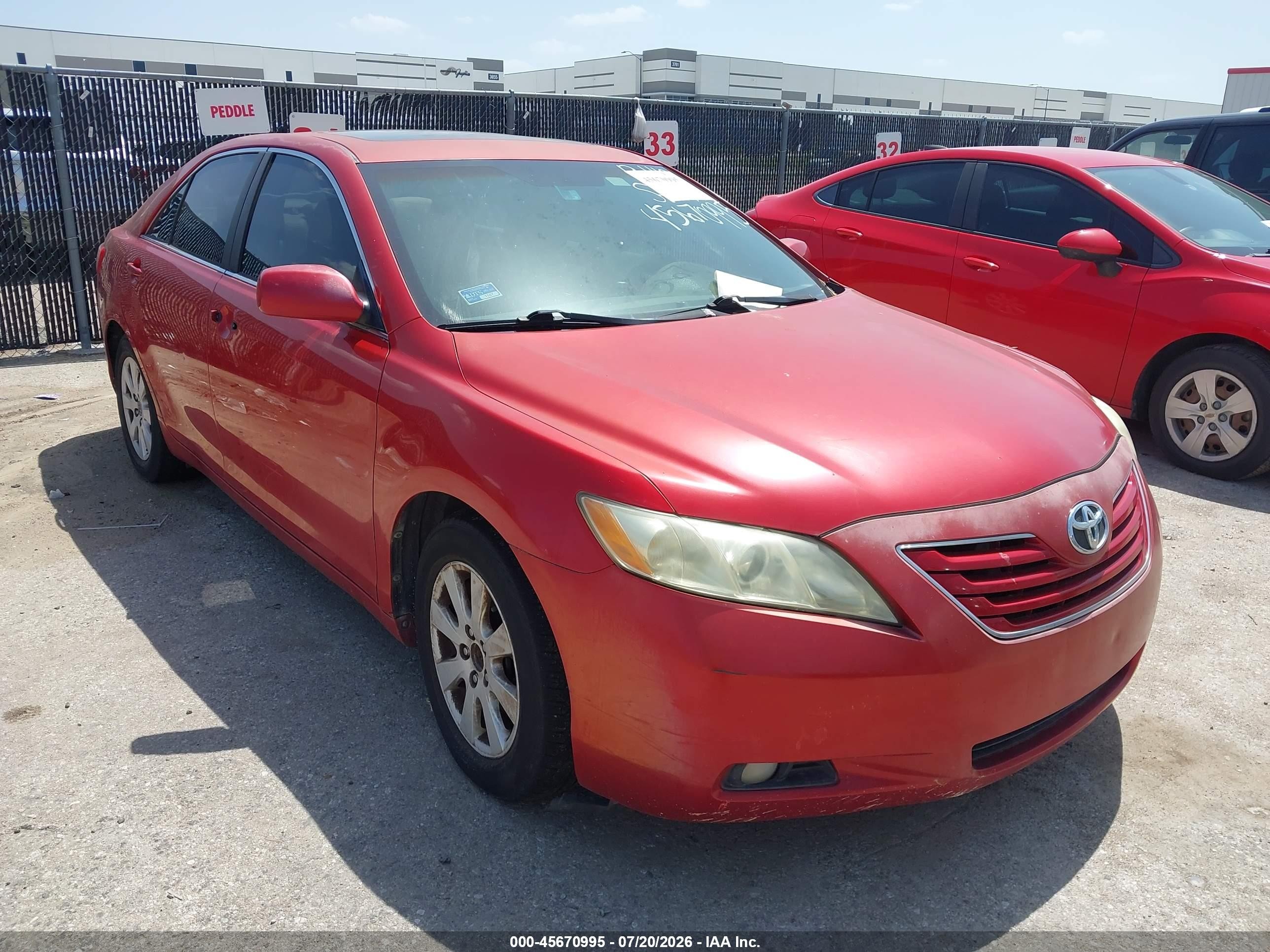 2007 Toyota Camry Xle V6 Red vin: 4T1BK46K47U050093