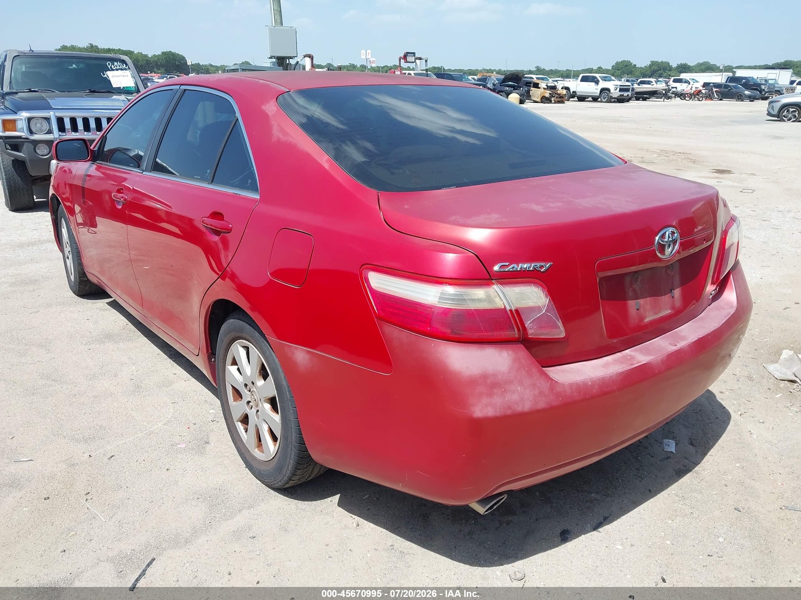 2007 Toyota Camry Xle V6 Red vin: 4T1BK46K47U050093