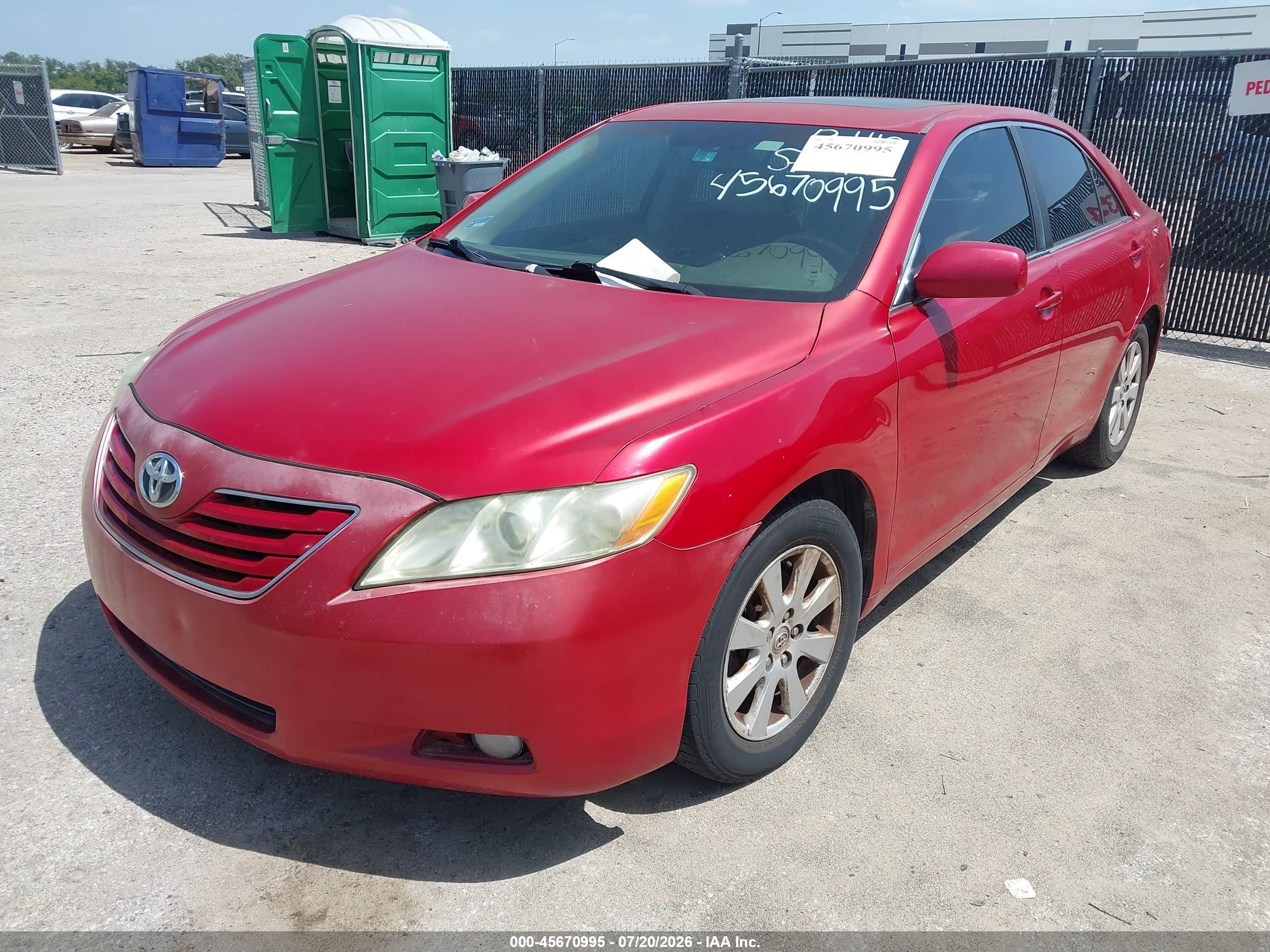 2007 Toyota Camry Xle V6 Red vin: 4T1BK46K47U050093