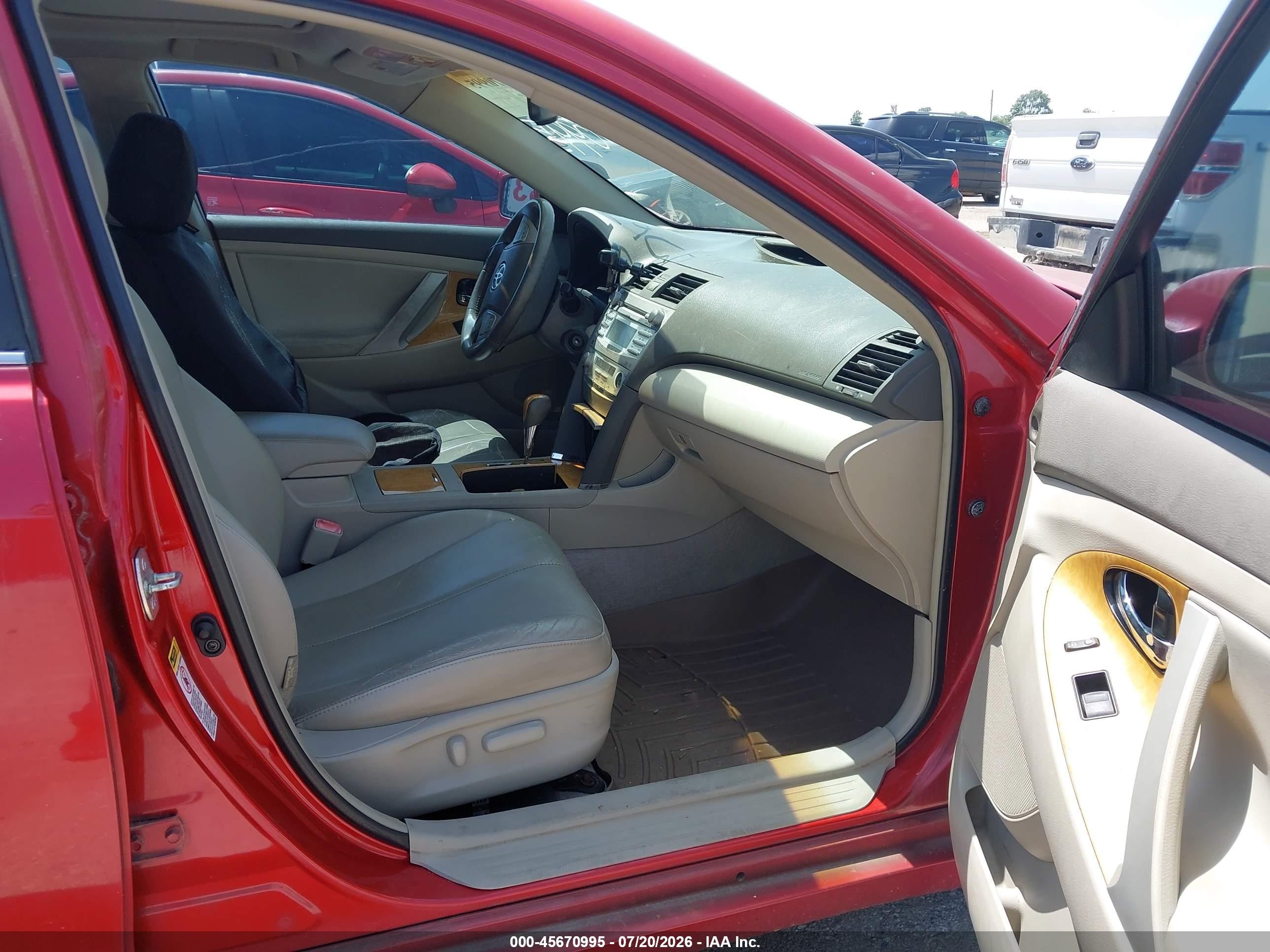 2007 Toyota Camry Xle V6 Red vin: 4T1BK46K47U050093