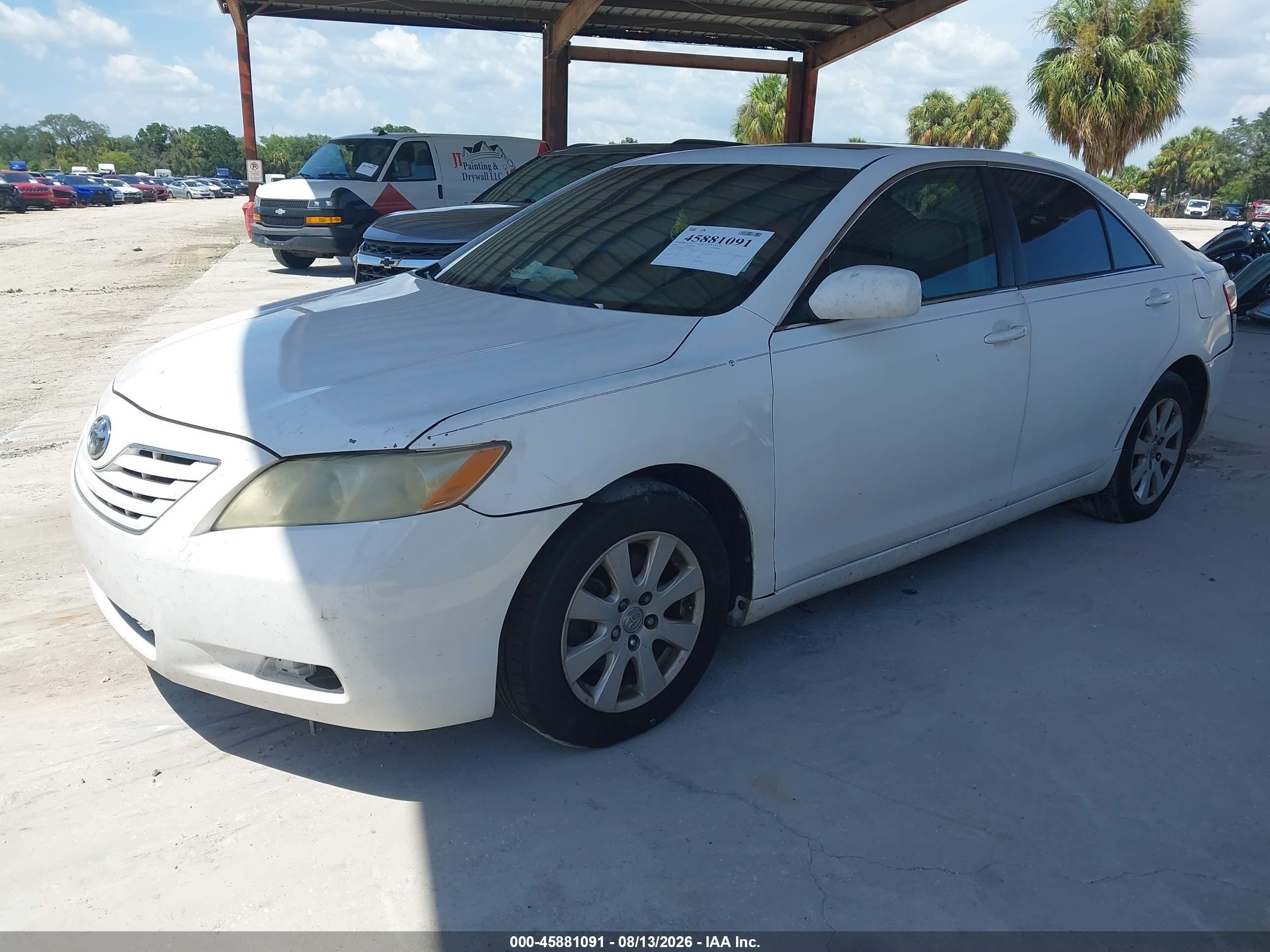2007 Toyota Camry Xle V6 White vin: 4T1BK46K47U532207