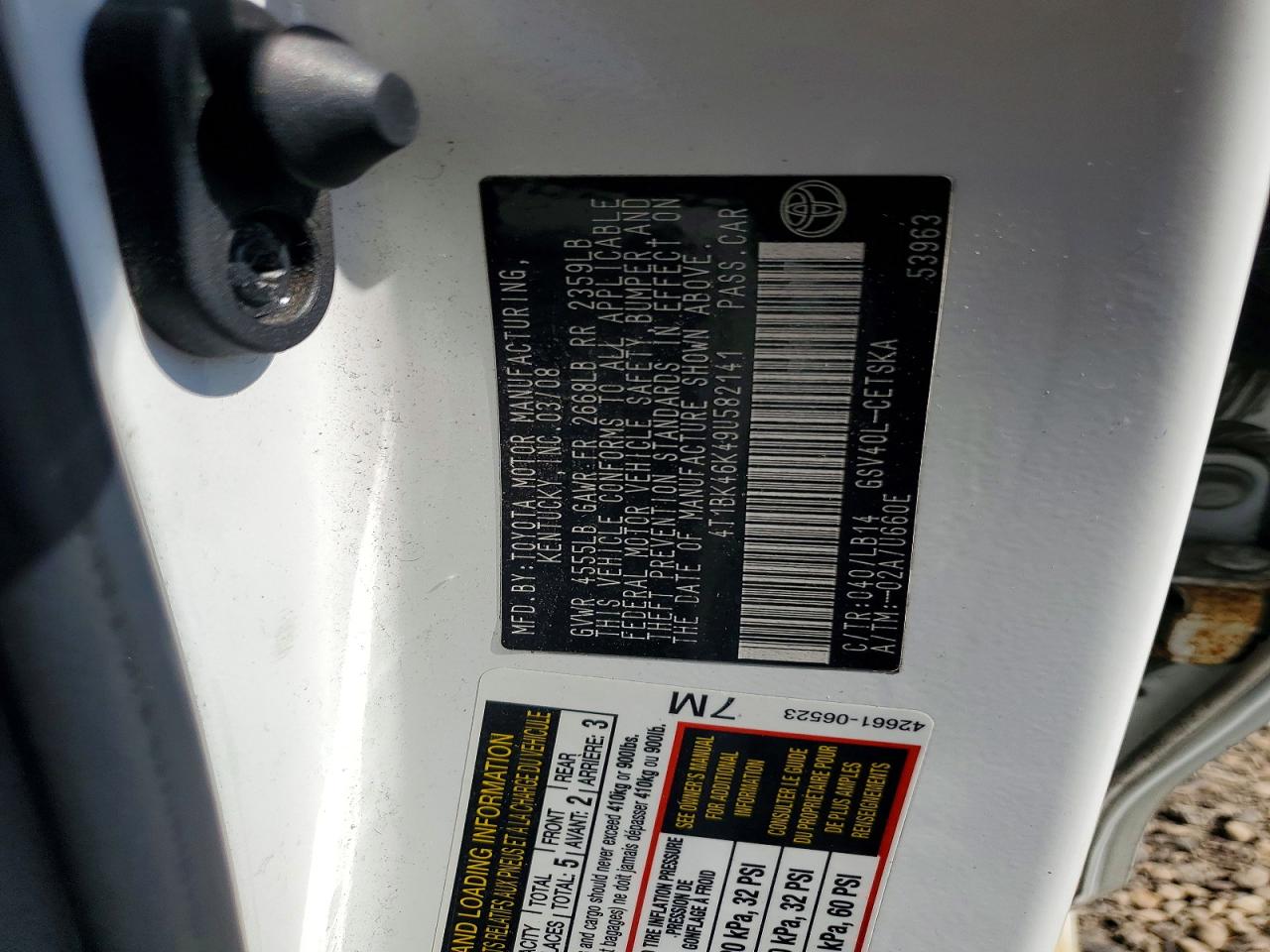 2009 Toyota Camry Se V6 White vin: 4T1BK46K49U582141