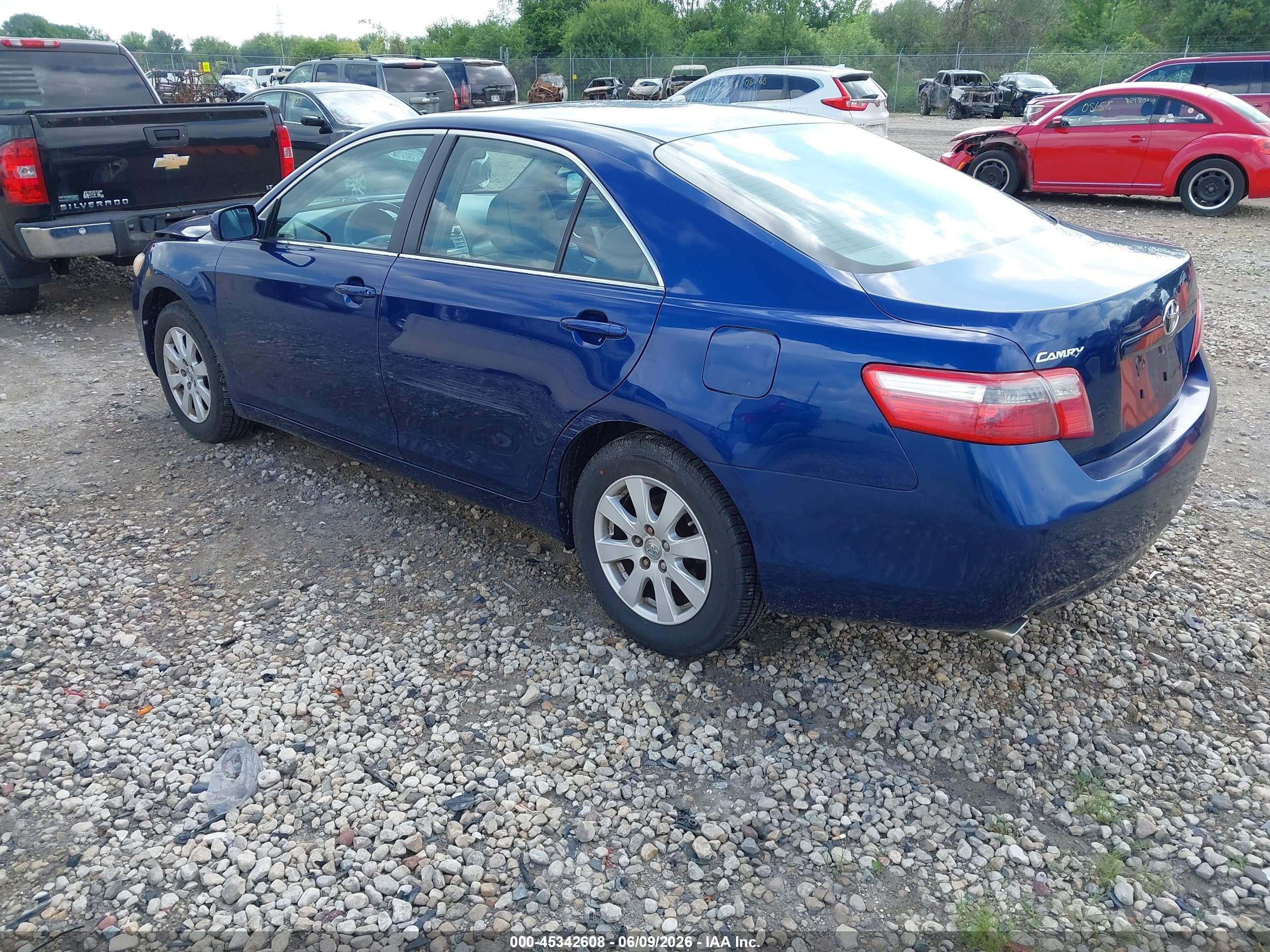 2008 Toyota Camry Xle V6 Blue vin: 4T1BK46K58U059595