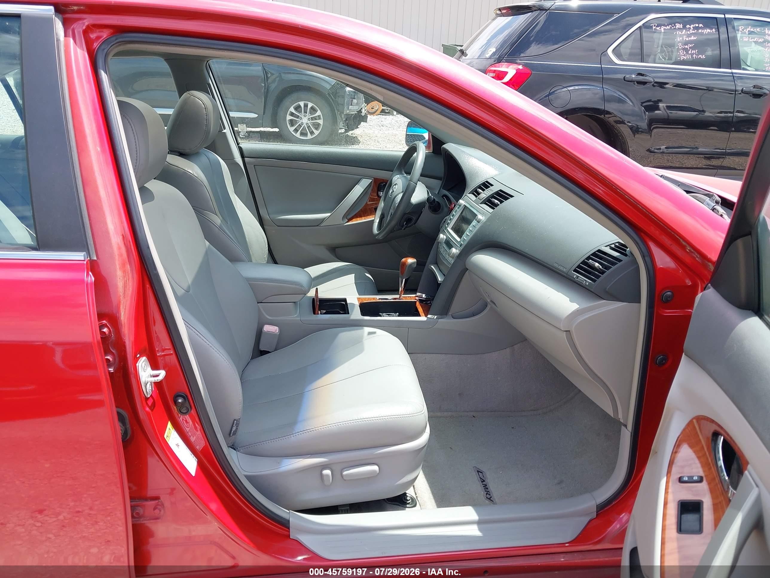 2009 Toyota Camry Xle V6 Red vin: 4T1BK46K59U076267