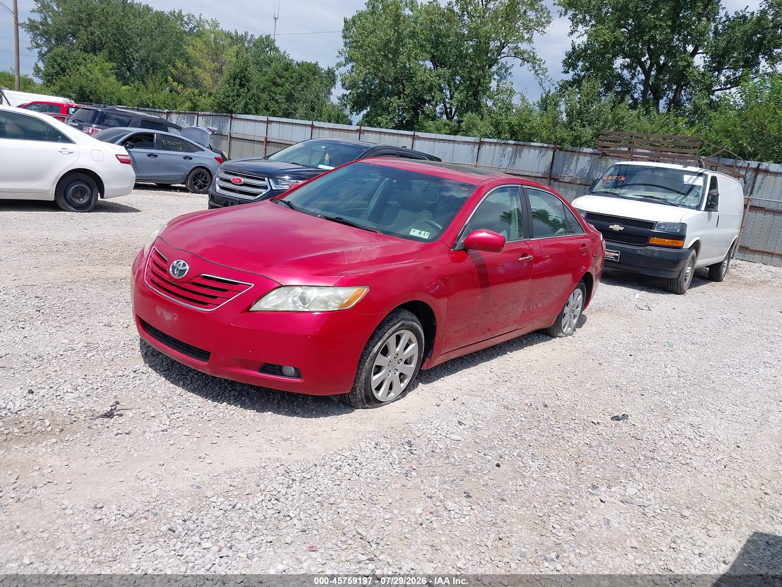 2009 Toyota Camry Xle V6 Red vin: 4T1BK46K59U076267