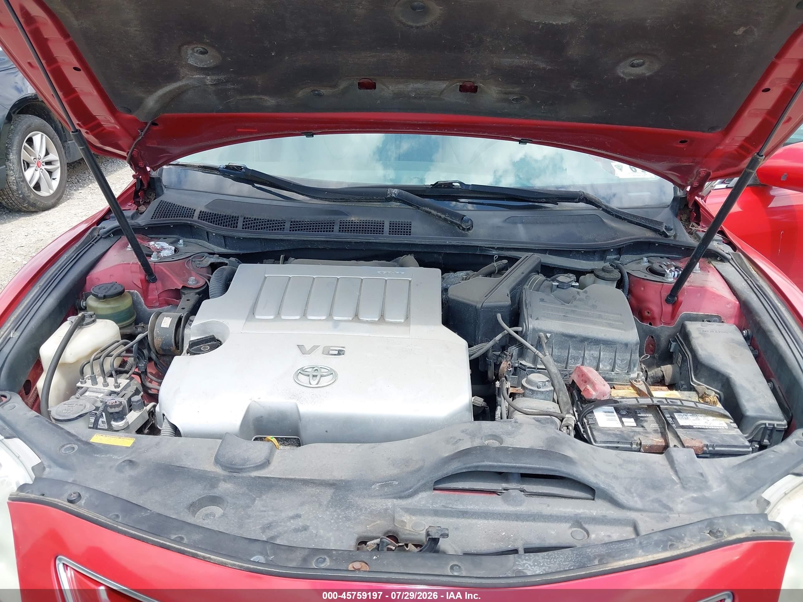 2009 Toyota Camry Xle V6 Red vin: 4T1BK46K59U076267