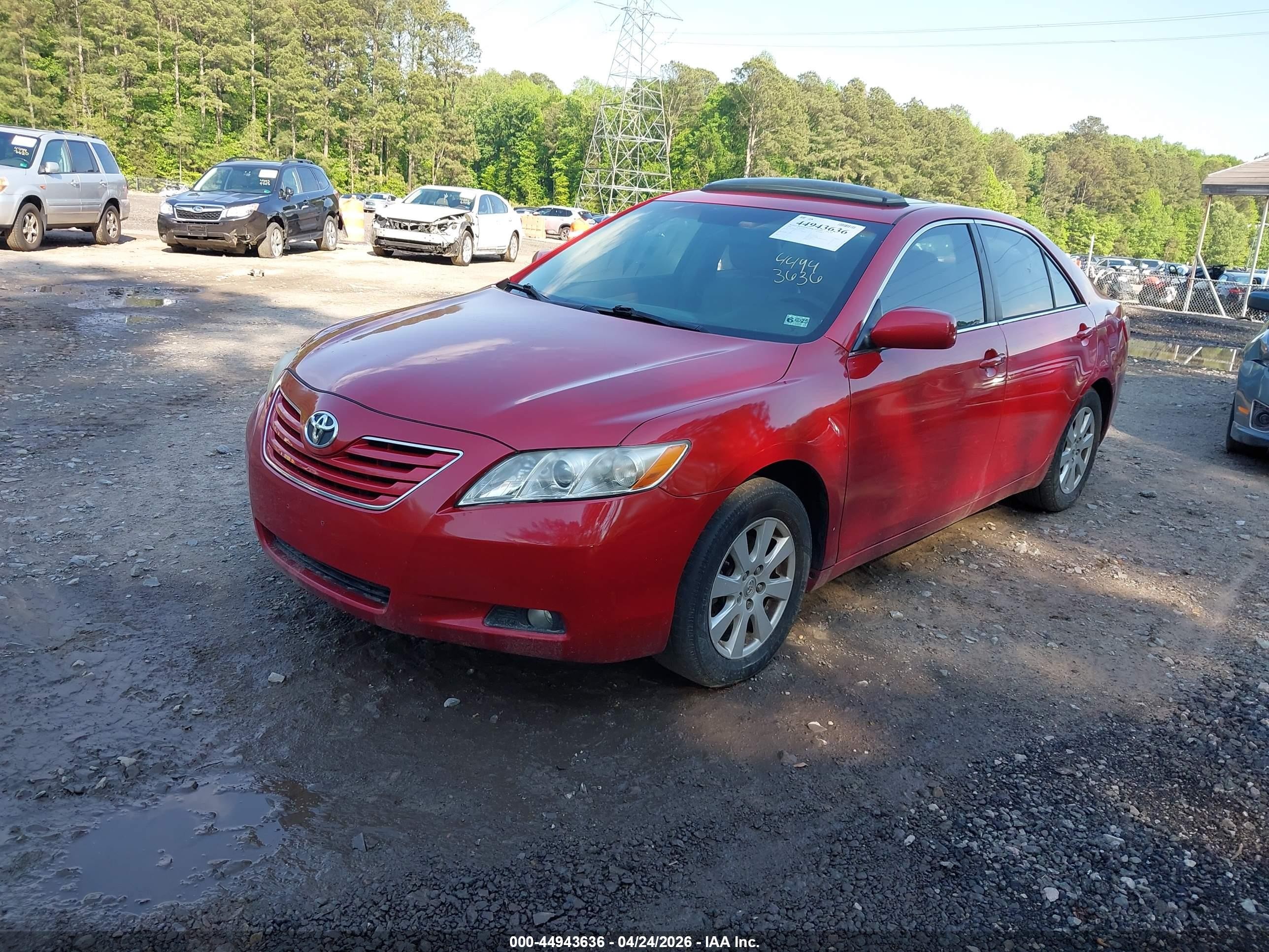 2007 Toyota Camry Xle V6 Red vin: 4T1BK46K67U024577